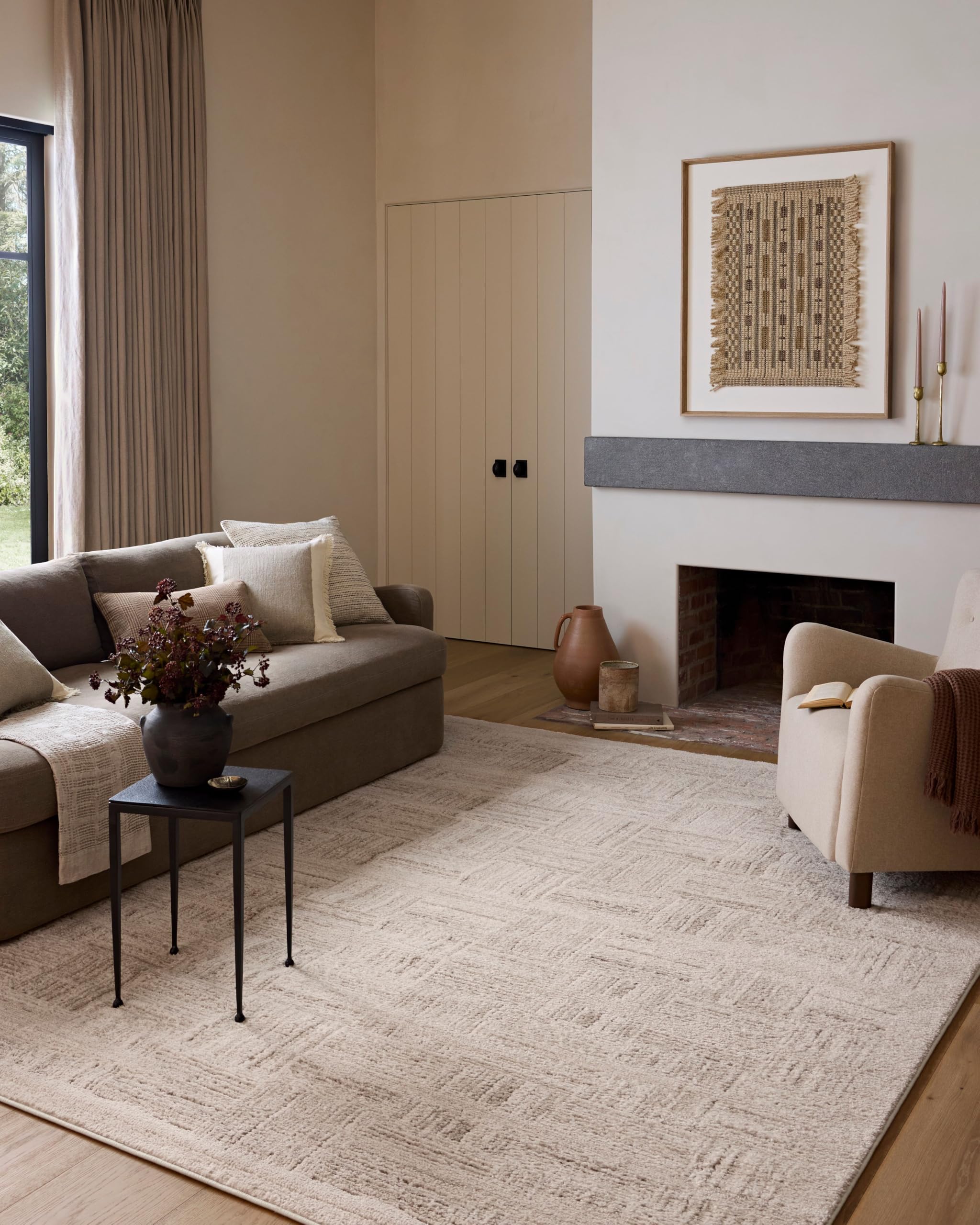 Loloi Amber Lewis Monty Collection MOT-03 Ivory/Beige 6'-7" x 9'-3", .50" Pile Height, Area Rug