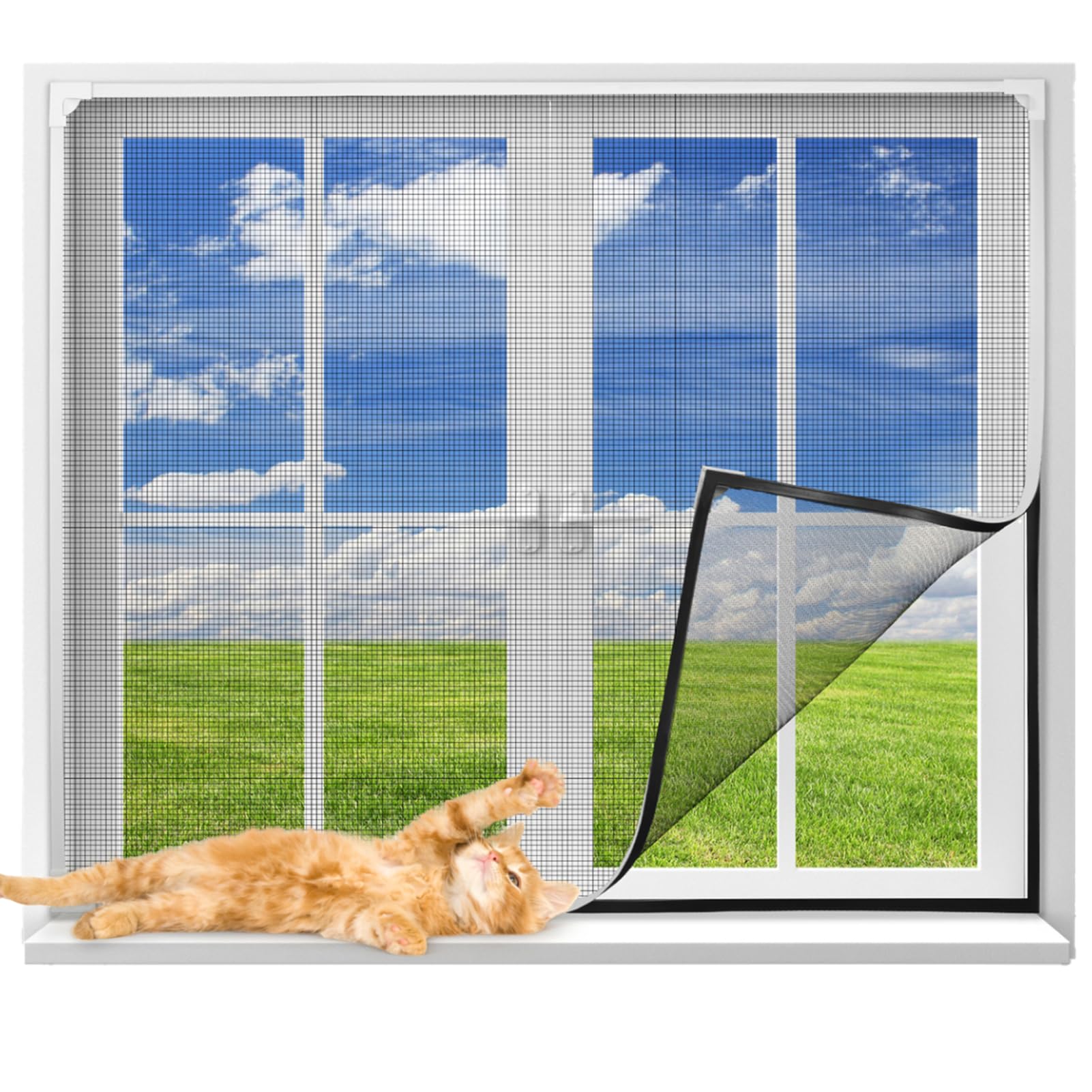 VEVOR Adjustable Window Screen, 15" H x 21" - 40" W, 2 Packs Expandable Windows Screens with Aluminum Frame and Durable Mesh, Horizontal or Convert to Vertical Adjustable Installation, for Home House