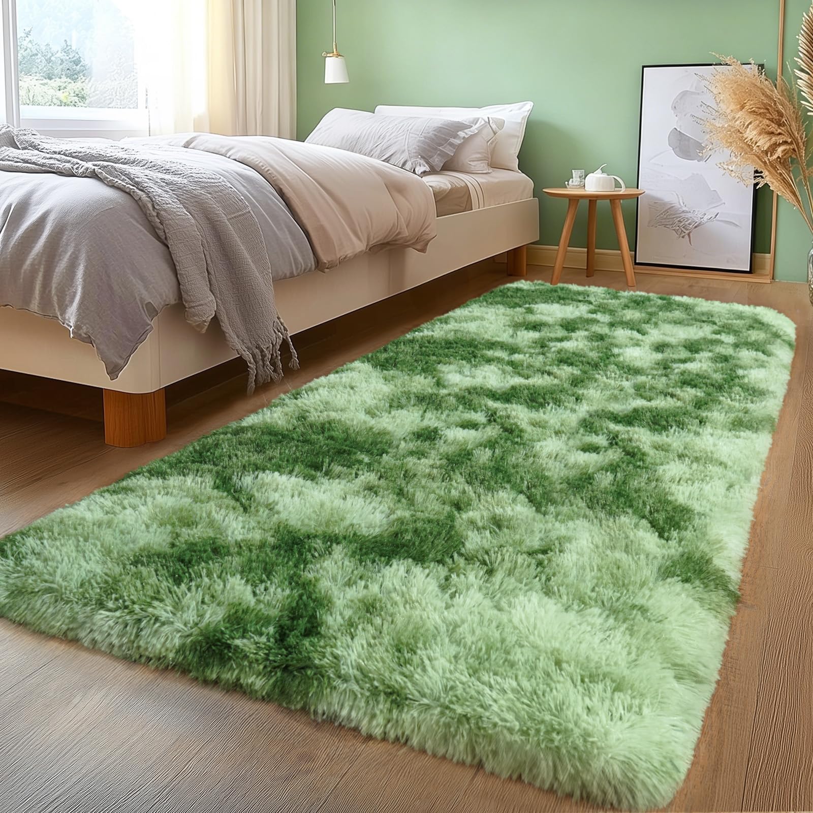 Upgrade Non-Slip Plush Rugs for Living Room, Soft Shaggy Carpets for Living Room, Fuzzy Rugs for Kids' Room, Perfect Decor for Modern Home Tie Dye Camel 6x9 Feet