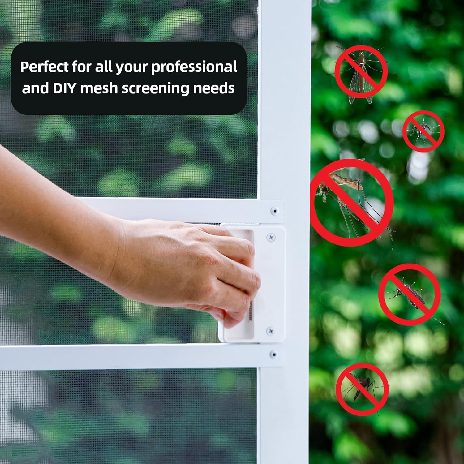 Fiberglass Window Screen Mesh Roll - 36"x100', Easy-to-Cut Screen Door Mesh for Windows, Pool, Porch Durable Mesh Replacement Option