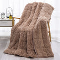 Wemore Shaggy Long Fur Faux Fur Weighted Blanket, Cozy and Fluffy Plush Sherpa Long Hair Blanket for Adult 15lbs, Fluffy Fuzzy Sherpa Reverse Heavy Blankets for Bed, Couch, Cream White, 60 x 80 Inches