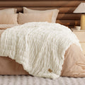 Bedsure Gentlesoft Fluffy Cozy Faux Fur Throw Blanket for Couch, Soft Fuzzy Plush Furry Blanket, Double-Sided Faux Rabbit Fur Thick Warm Chair Throws, Luxury Gifts for Women, 50" X 60", Light Brown