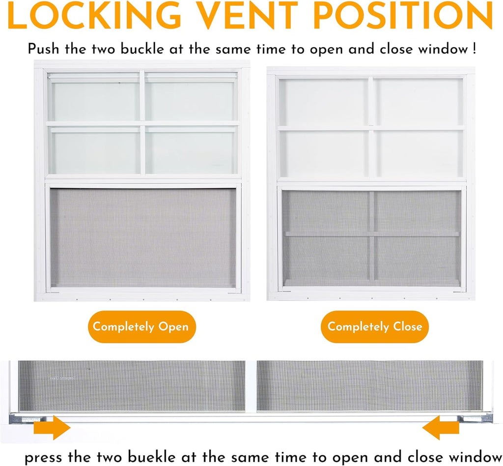 2 Pack Shed Windows, 24'' x 27'' Household Windows with Tempered Glass and Fiberglass Screen for Shed, Flush Mount Sliding Window for Chicken Coop, Playhouse, Garage, White