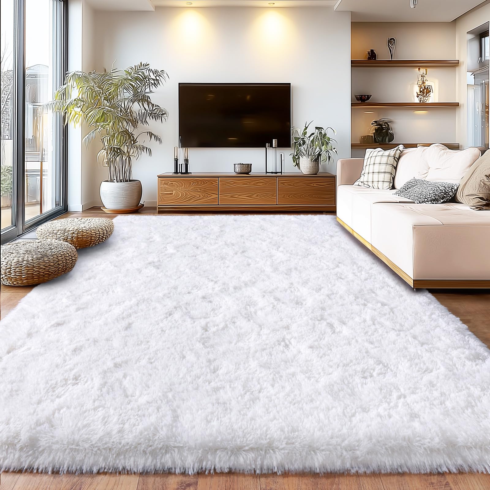 Upgrade Non-Slip Plush Rugs for Living Room, Soft Shaggy Carpets for Living Room, Fuzzy Rugs for Kids' Room, Perfect Decor for Modern Home Tie Dye Camel 6x9 Feet