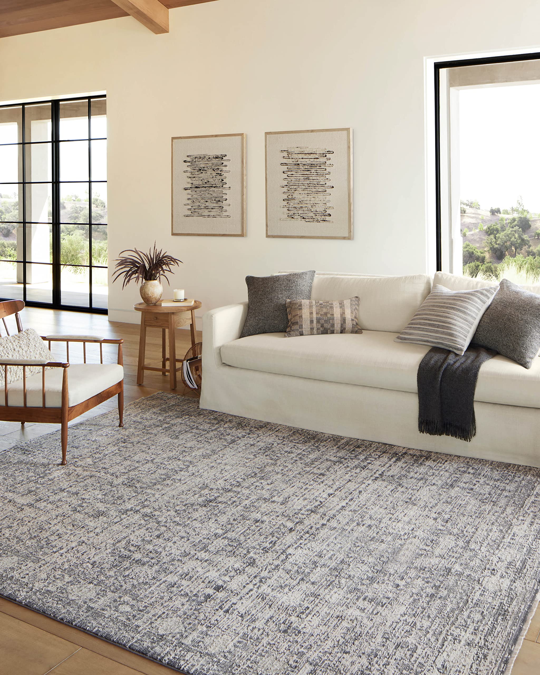 Loloi Amber Lewis Alie Collection ALE-02 Sand/Sky 5'-3'' x 7'-9'', .13'' Pile Height, Area Rug