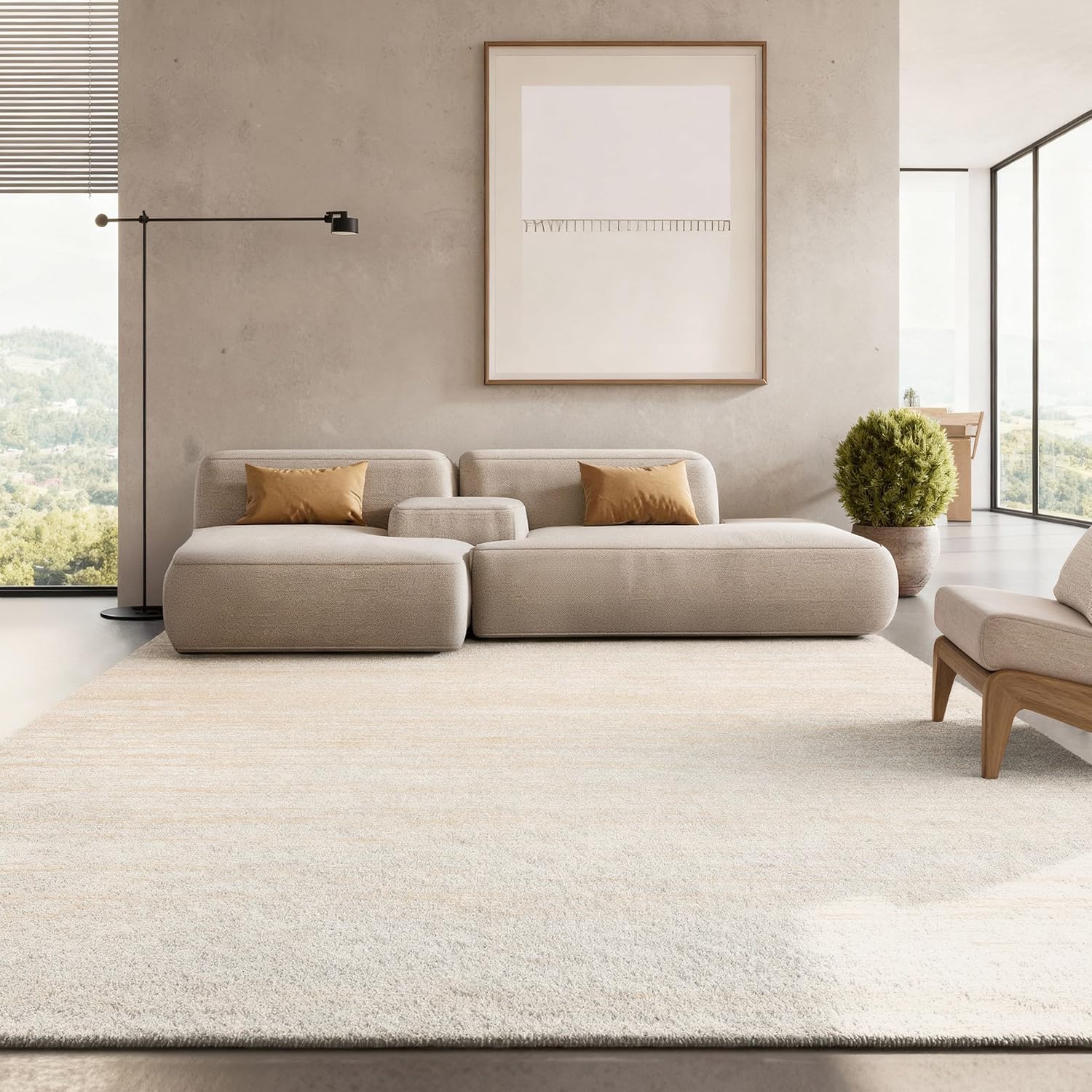 SAFAVIEH Area Rug 8x10 - Adirondack Collection - Large - Champagne & Cream, Modern Ombre Design, Non Shedding & Easy to Clean, Ideal for Living Room, Bedroom, Office, Dining Space (ADR113W)