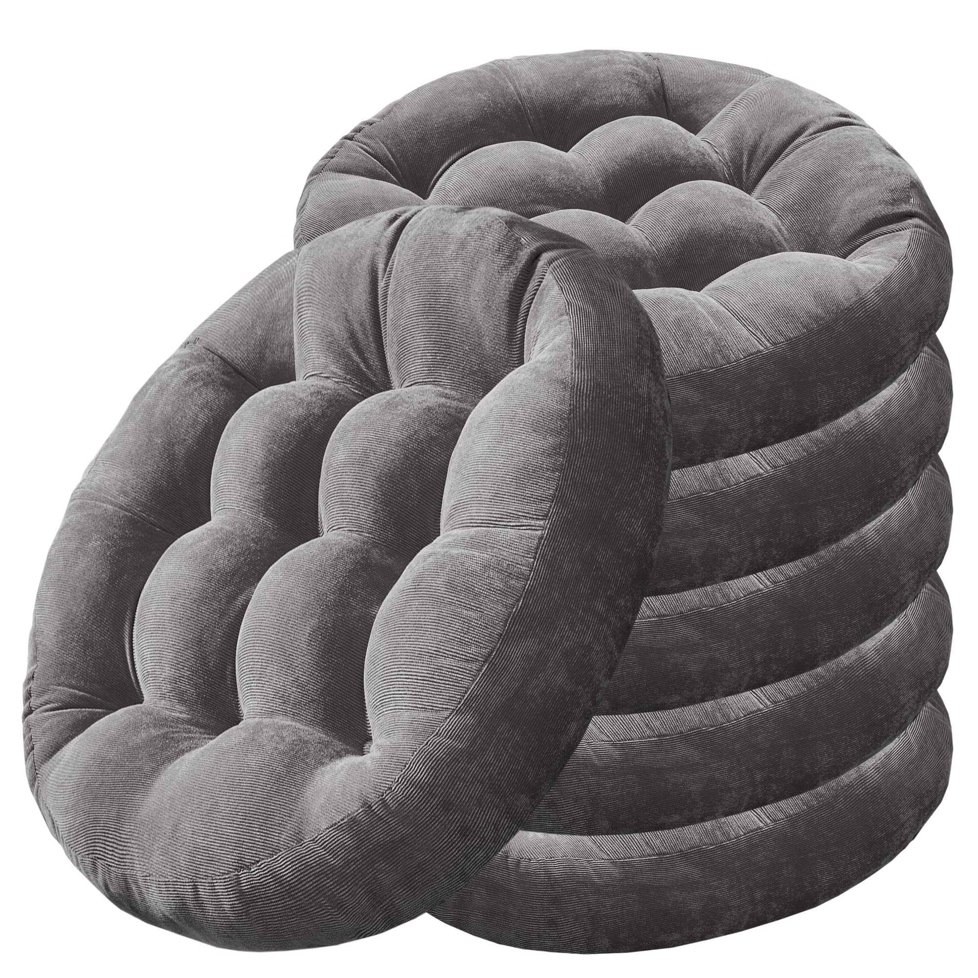 Degrees of Comfort Floor Cushion Pillow, Round Large Pillows Seating for Adults, Tufted Corduroy Floor Cushions for Living Room Tatami, Navy Blue, 22 Inch Single, 1 Count (Pack of 1)