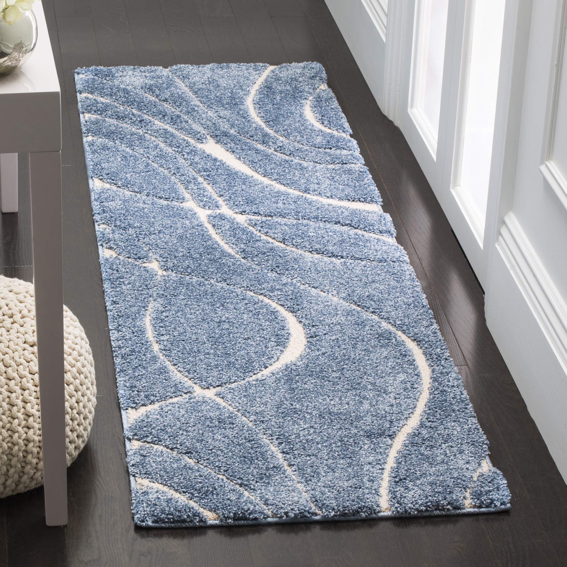 SAFAVIEH Florida Shag Collection Area Rug - 5'3" x 7'6", Cream & Beige, Non-Shedding & Easy Care, 1.2-inch Thick Ideal for High Traffic Areas in Living Room, Bedroom (SG471-1113)