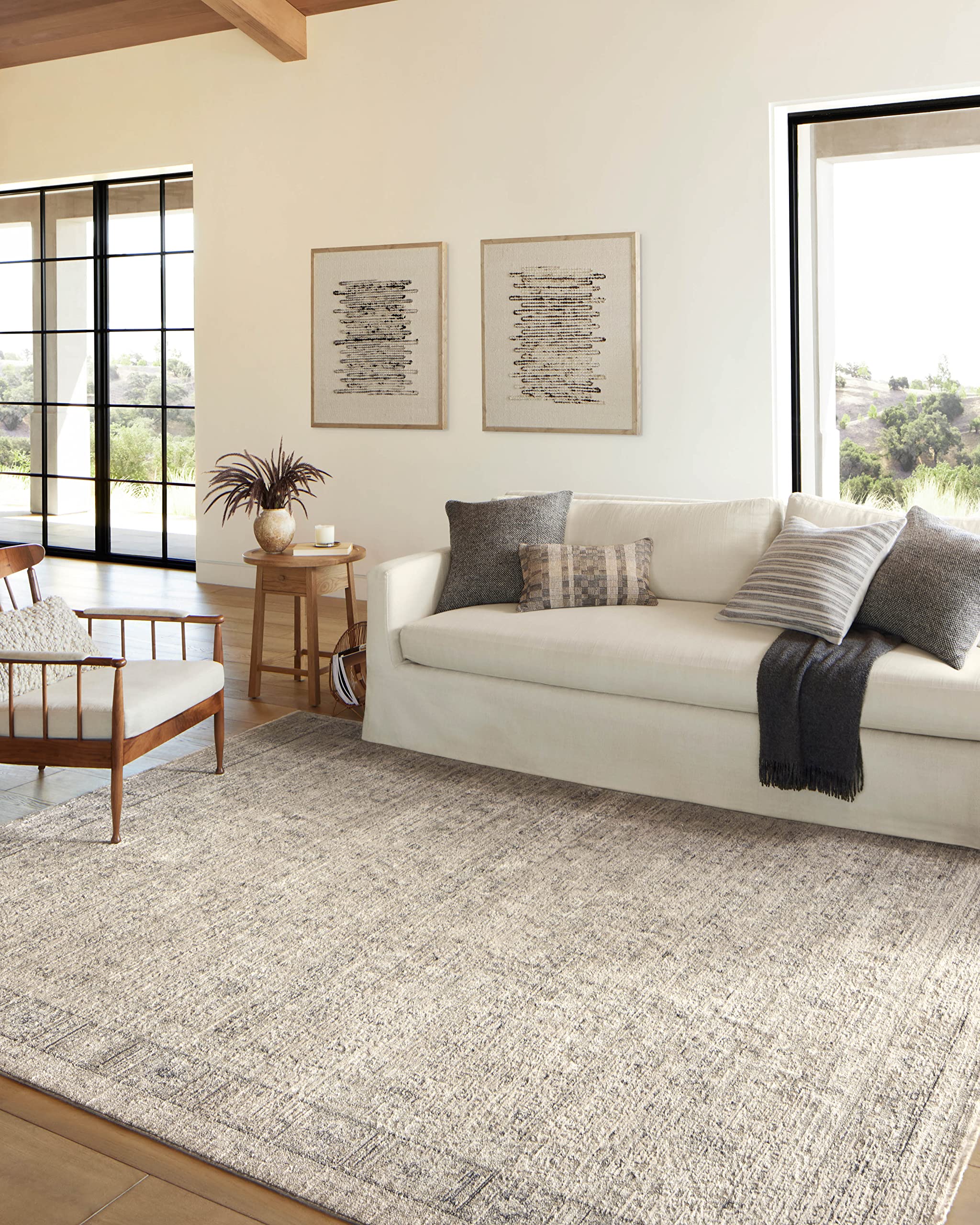 Loloi Amber Lewis Alie Collection ALE-02 Sand/Sky 5'-3'' x 7'-9'', .13'' Pile Height, Area Rug