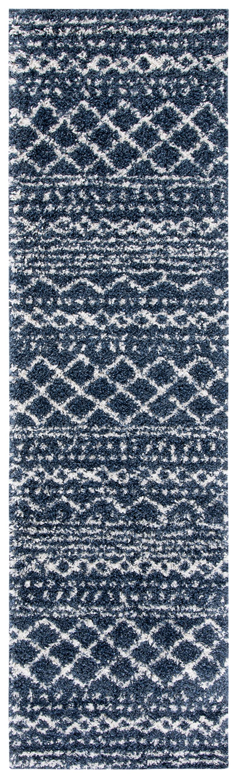 SAFAVIEH Arizona Shag Collection Area Rug - 6'7" x 9'2", Ivory & Beige, Moroccan Boho Design, Non-Shedding & Easy to Clean, Ideal for Living Room, Bedroom, Dining Space (ASG741A)