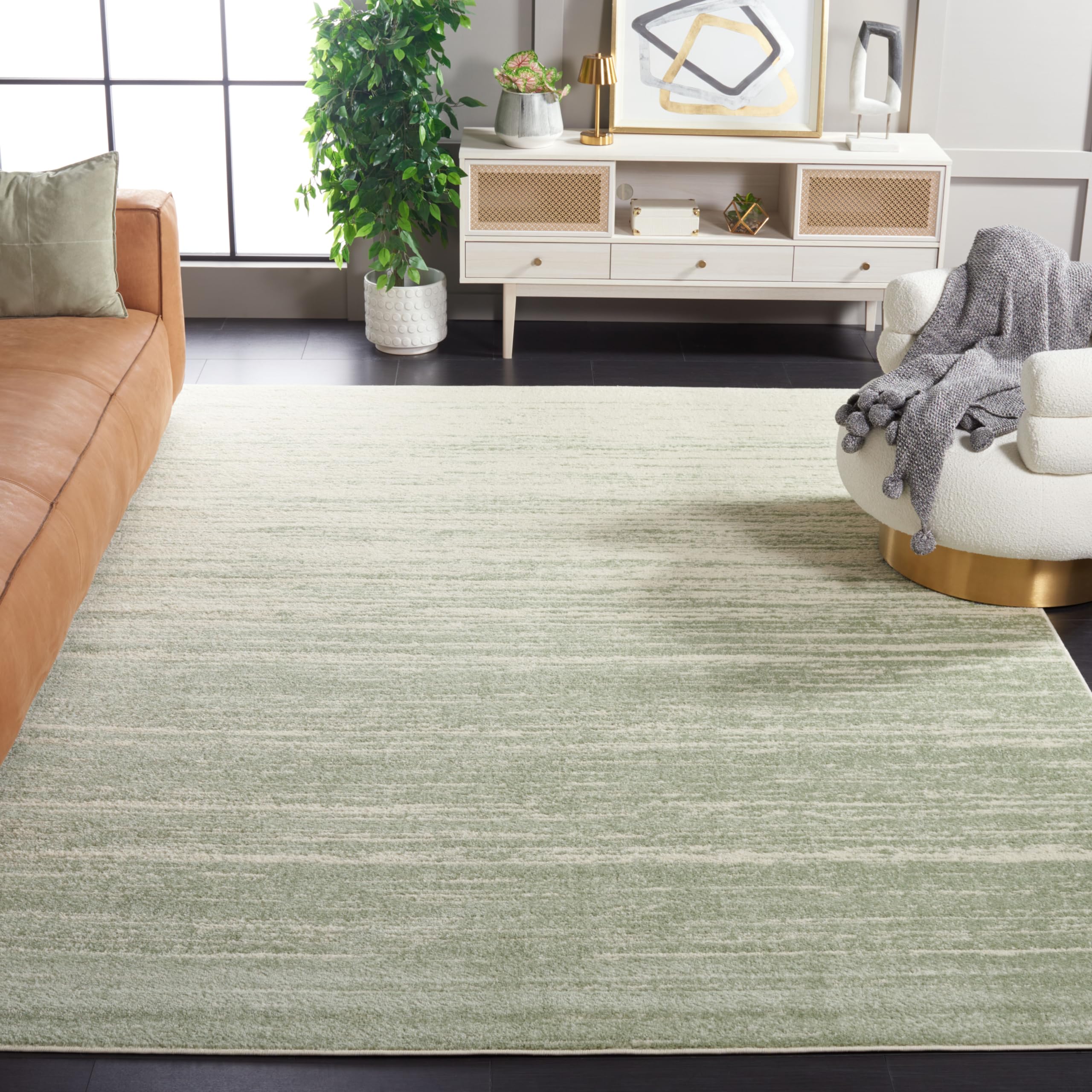 SAFAVIEH Area Rug 8x10 - Adirondack Collection - Large - Champagne & Cream, Modern Ombre Design, Non Shedding & Easy to Clean, Ideal for Living Room, Bedroom, Office, Dining Space (ADR113W)