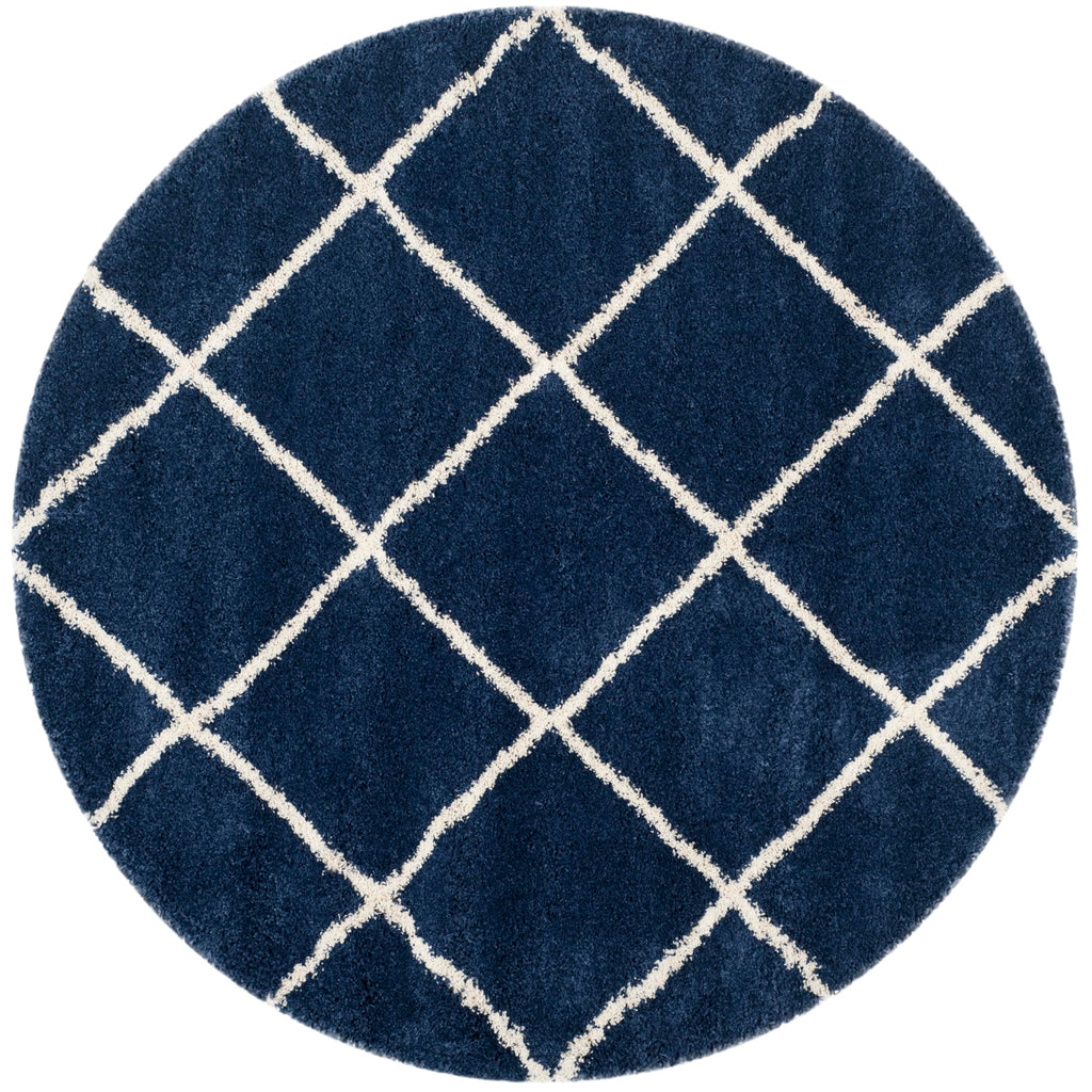 SAFAVIEH Hudson Shag Collection Area Rug - 5'3" x 7'6", Beige & Ivory, Modern Trellis Design, Non-Shedding & Easy Care, 2-inch Thick Ideal for High Traffic Areas in Living Room, Bedroom (SGH281S)