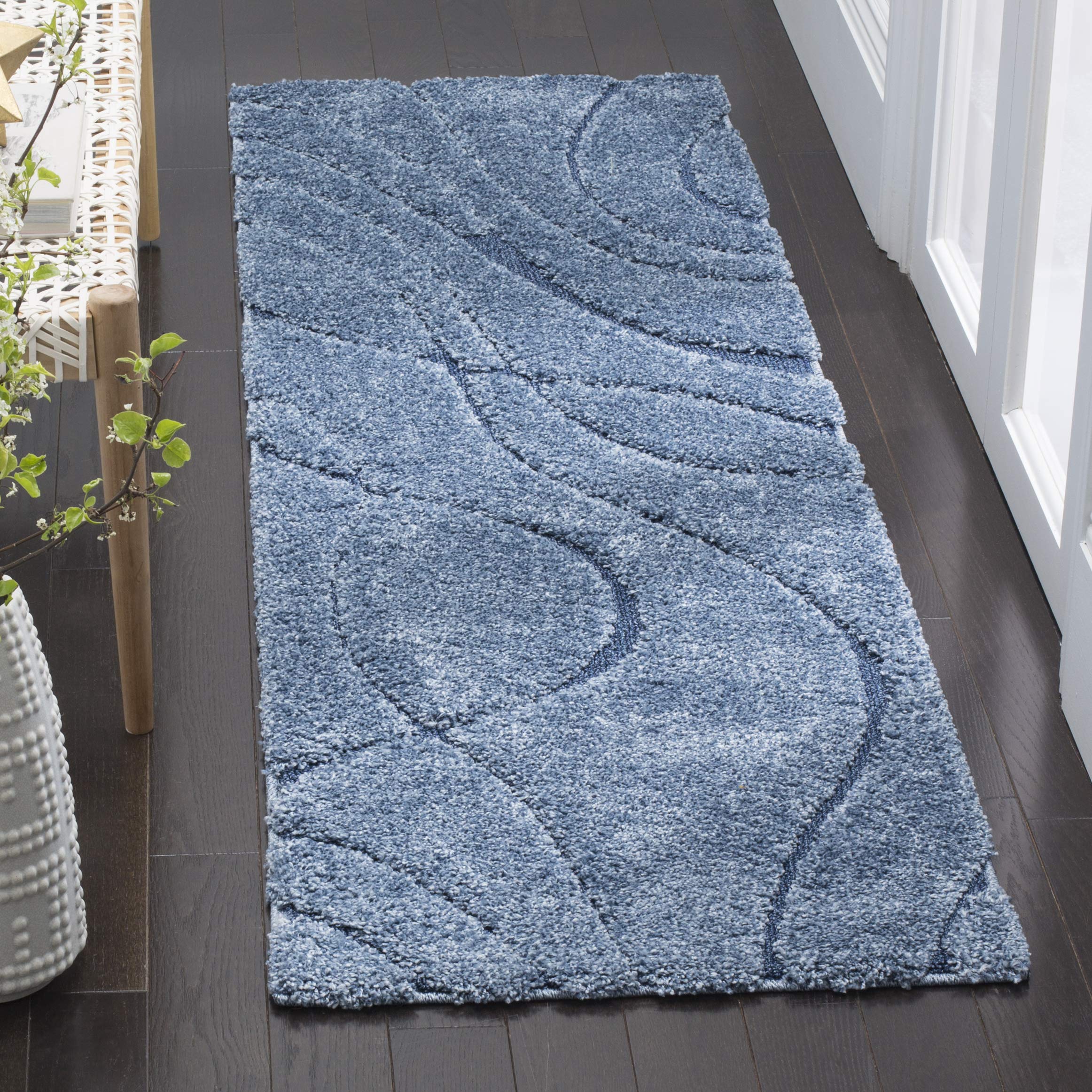 SAFAVIEH Florida Shag Collection Area Rug - 5'3" x 7'6", Cream & Beige, Non-Shedding & Easy Care, 1.2-inch Thick Ideal for High Traffic Areas in Living Room, Bedroom (SG471-1113)
