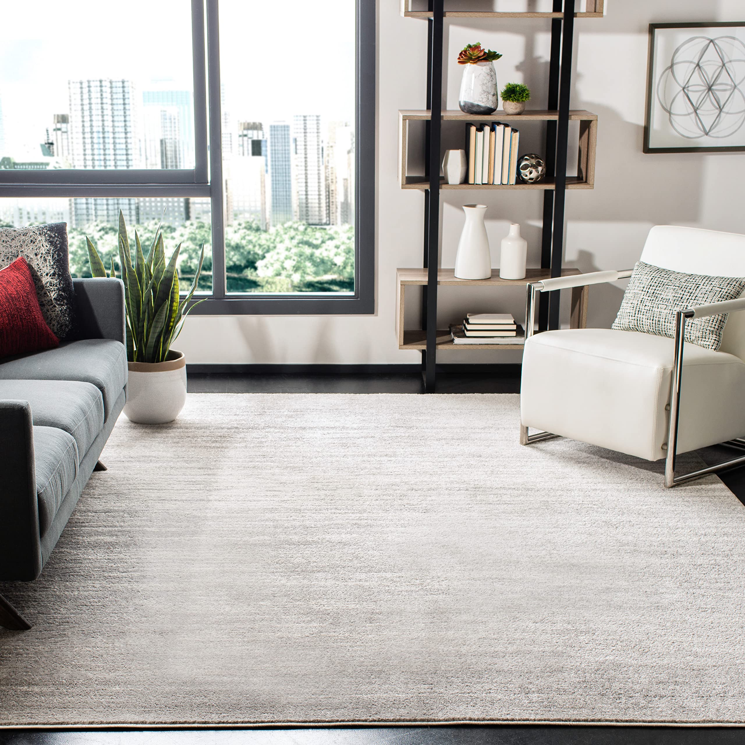SAFAVIEH Area Rug 8x10 - Adirondack Collection - Large - Champagne & Cream, Modern Ombre Design, Non Shedding & Easy to Clean, Ideal for Living Room, Bedroom, Office, Dining Space (ADR113W)