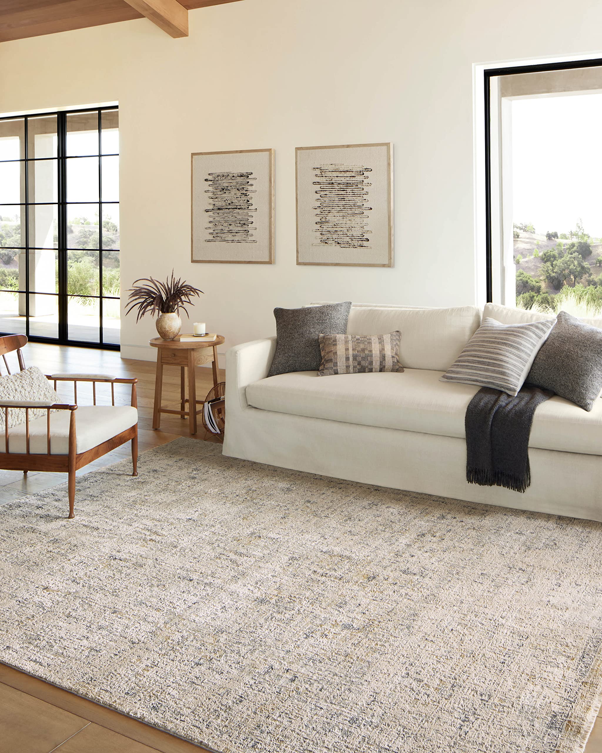 Loloi Amber Lewis Alie Collection ALE-02 Sand/Sky 5'-3'' x 7'-9'', .13'' Pile Height, Area Rug