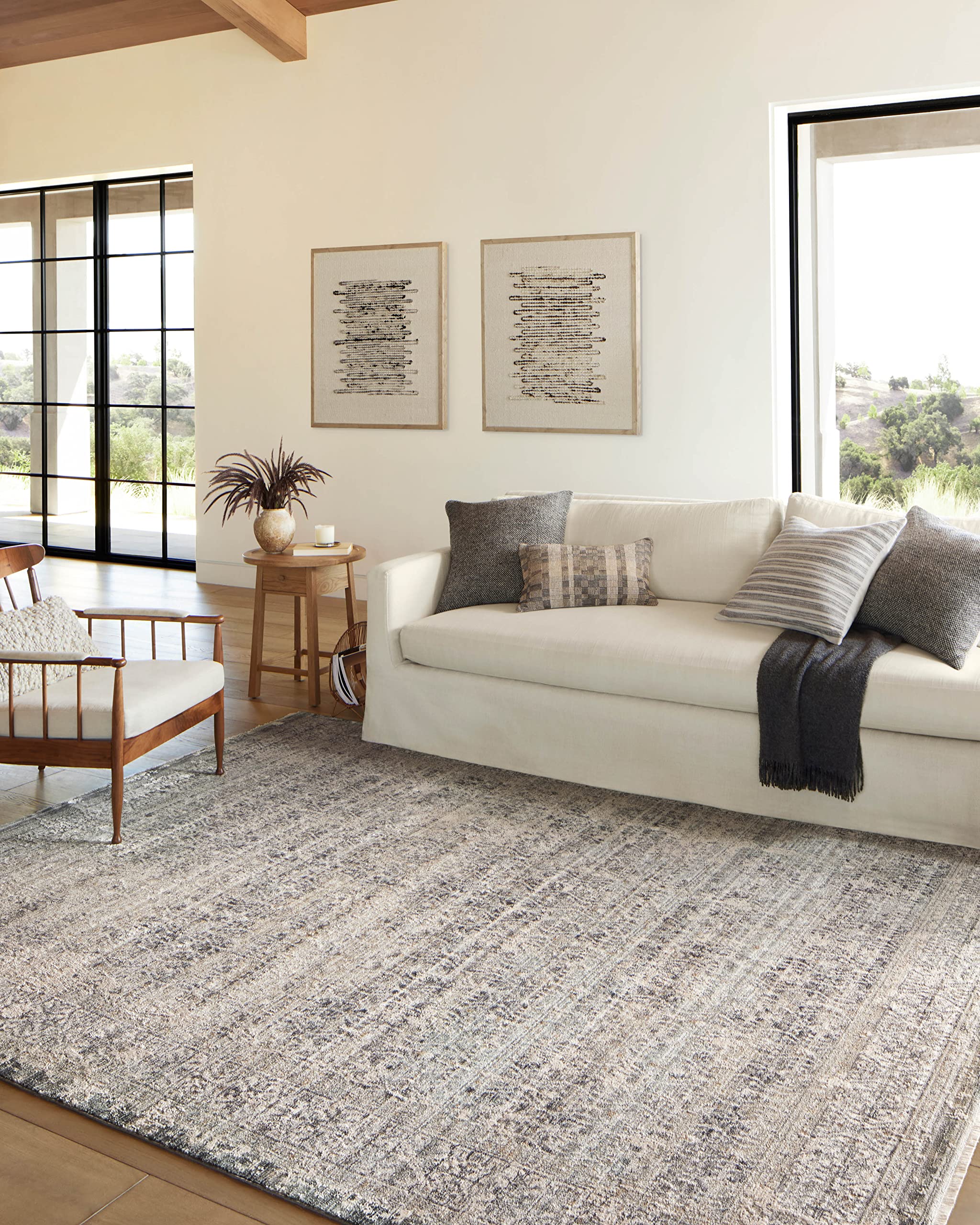 Loloi Amber Lewis Alie Collection ALE-02 Sand/Sky 5'-3'' x 7'-9'', .13'' Pile Height, Area Rug