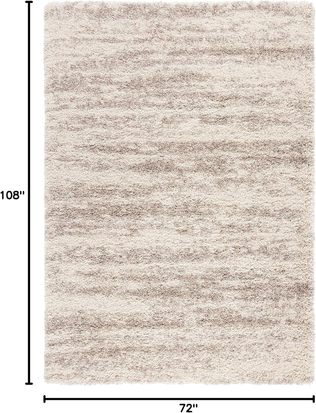 SAFAVIEH Hudson Shag Collection Area Rug - 6' x 9', Ivory & Beige, Modern Design, Non-Shedding & Easy Care, 2-inch Thick Ideal for High Traffic Areas in Living Room, Bedroom (SGH206B)