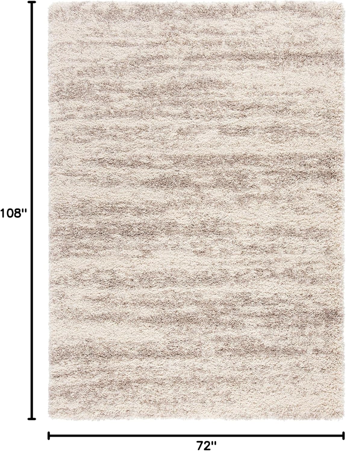 SAFAVIEH Hudson Shag Collection Area Rug - 6' x 9', Ivory & Beige, Modern Design, Non-Shedding & Easy Care, 2-inch Thick Ideal for High Traffic Areas in Living Room, Bedroom (SGH206B)