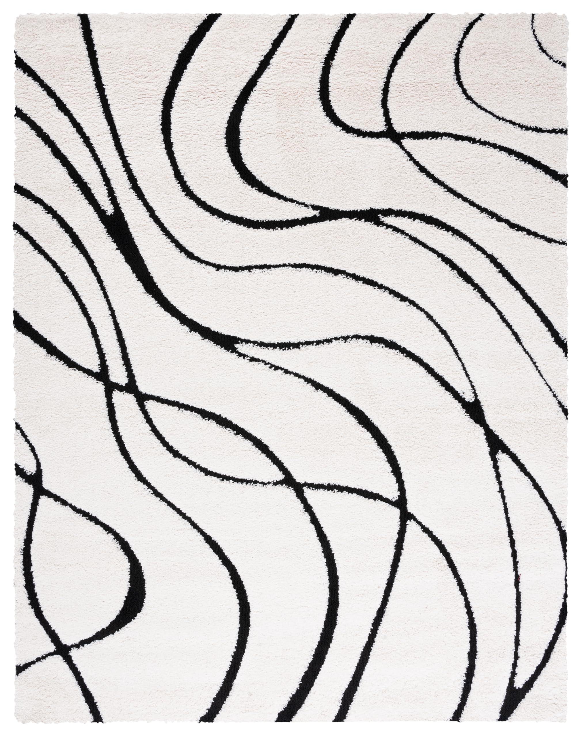 SAFAVIEH Florida Shag Collection Area Rug - 5'3" x 7'6", Cream & Beige, Non-Shedding & Easy Care, 1.2-inch Thick Ideal for High Traffic Areas in Living Room, Bedroom (SG471-1113)