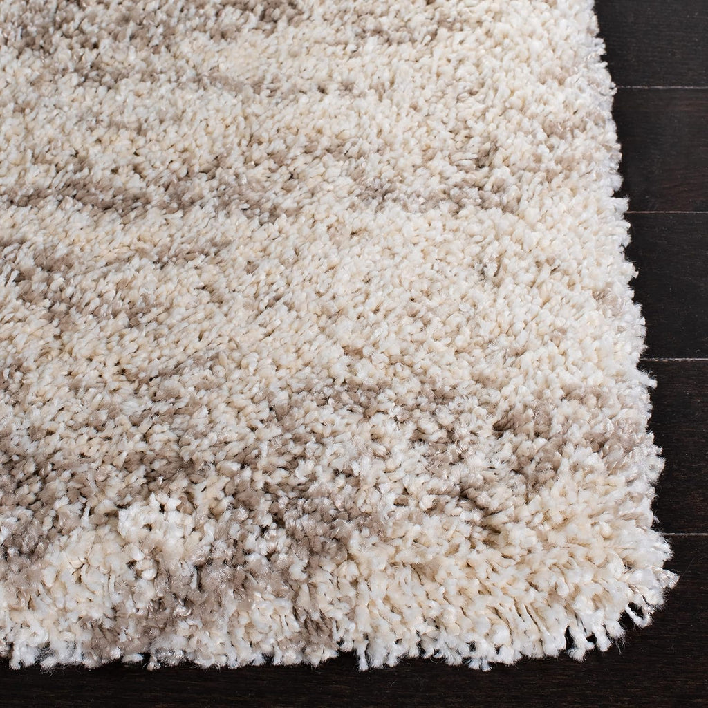 SAFAVIEH Hudson Shag Collection Area Rug - 6' x 9', Ivory & Beige, Modern Design, Non-Shedding & Easy Care, 2-inch Thick Ideal for High Traffic Areas in Living Room, Bedroom (SGH206B)
