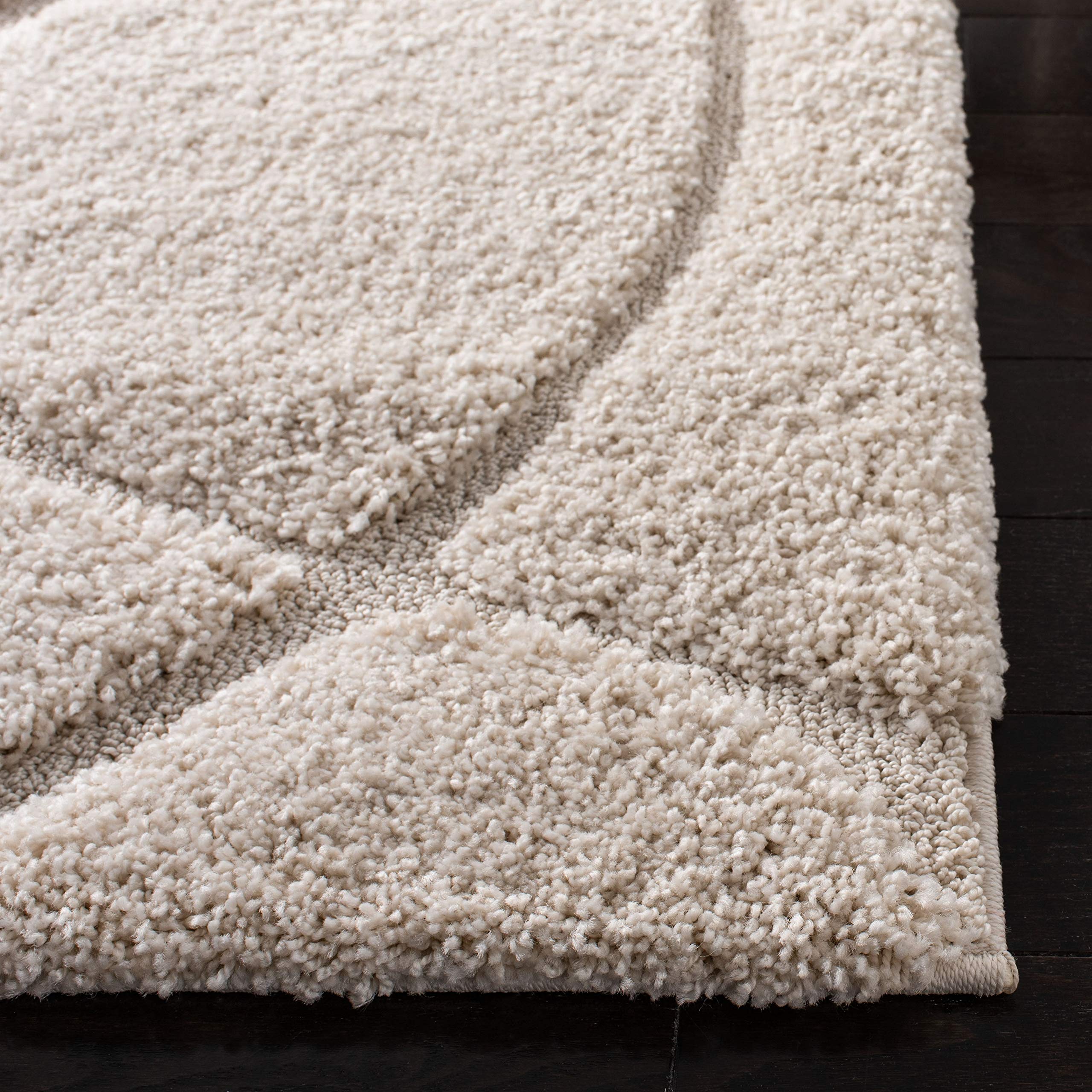 SAFAVIEH Florida Shag Collection Area Rug - 5'3" x 7'6", Cream & Beige, Non-Shedding & Easy Care, 1.2-inch Thick Ideal for High Traffic Areas in Living Room, Bedroom (SG471-1113)