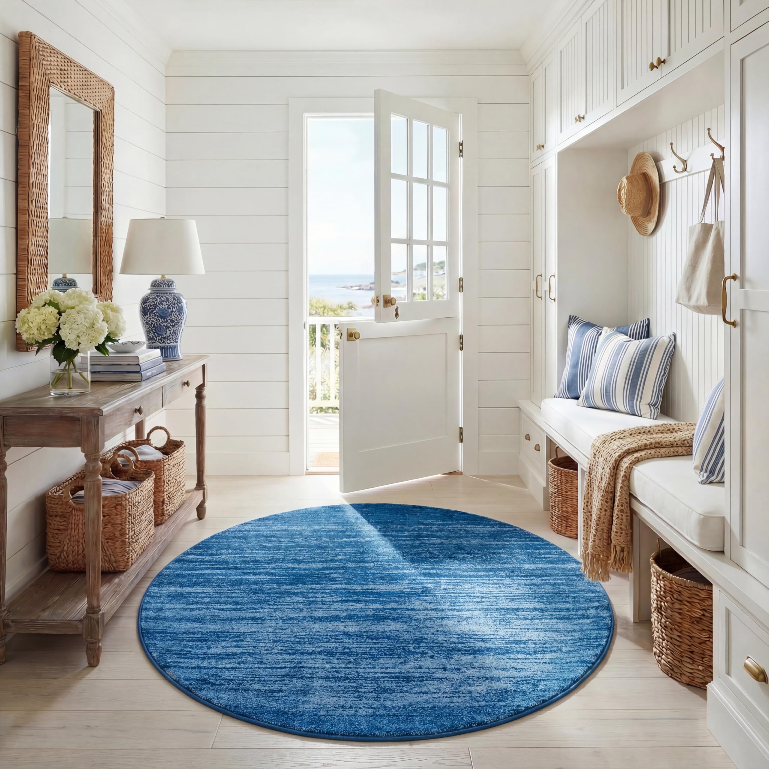 SAFAVIEH Area Rug 8x10 - Adirondack Collection - Large - Champagne & Cream, Modern Ombre Design, Non Shedding & Easy to Clean, Ideal for Living Room, Bedroom, Office, Dining Space (ADR113W)