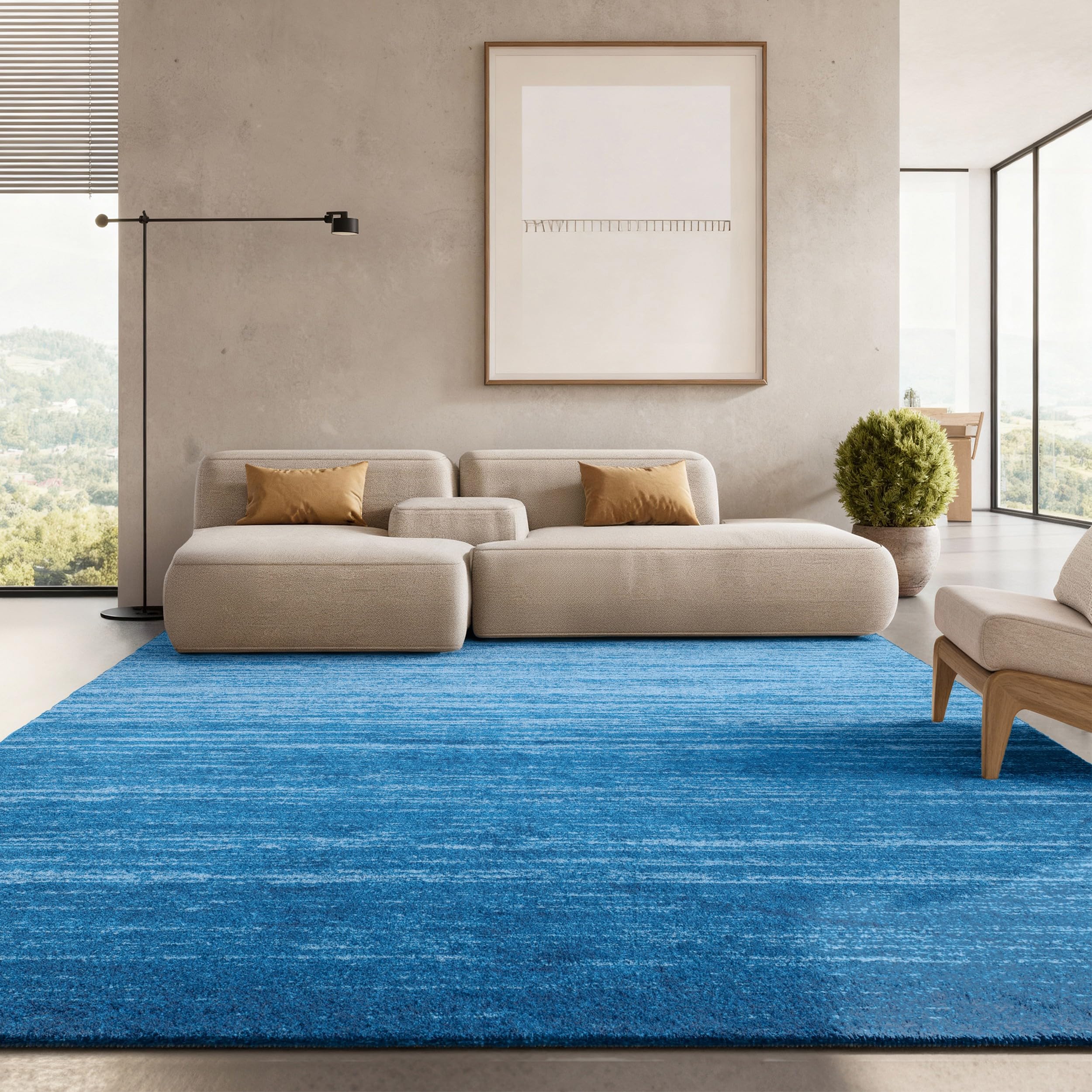 SAFAVIEH Area Rug 8x10 - Adirondack Collection - Large - Champagne & Cream, Modern Ombre Design, Non Shedding & Easy to Clean, Ideal for Living Room, Bedroom, Office, Dining Space (ADR113W)