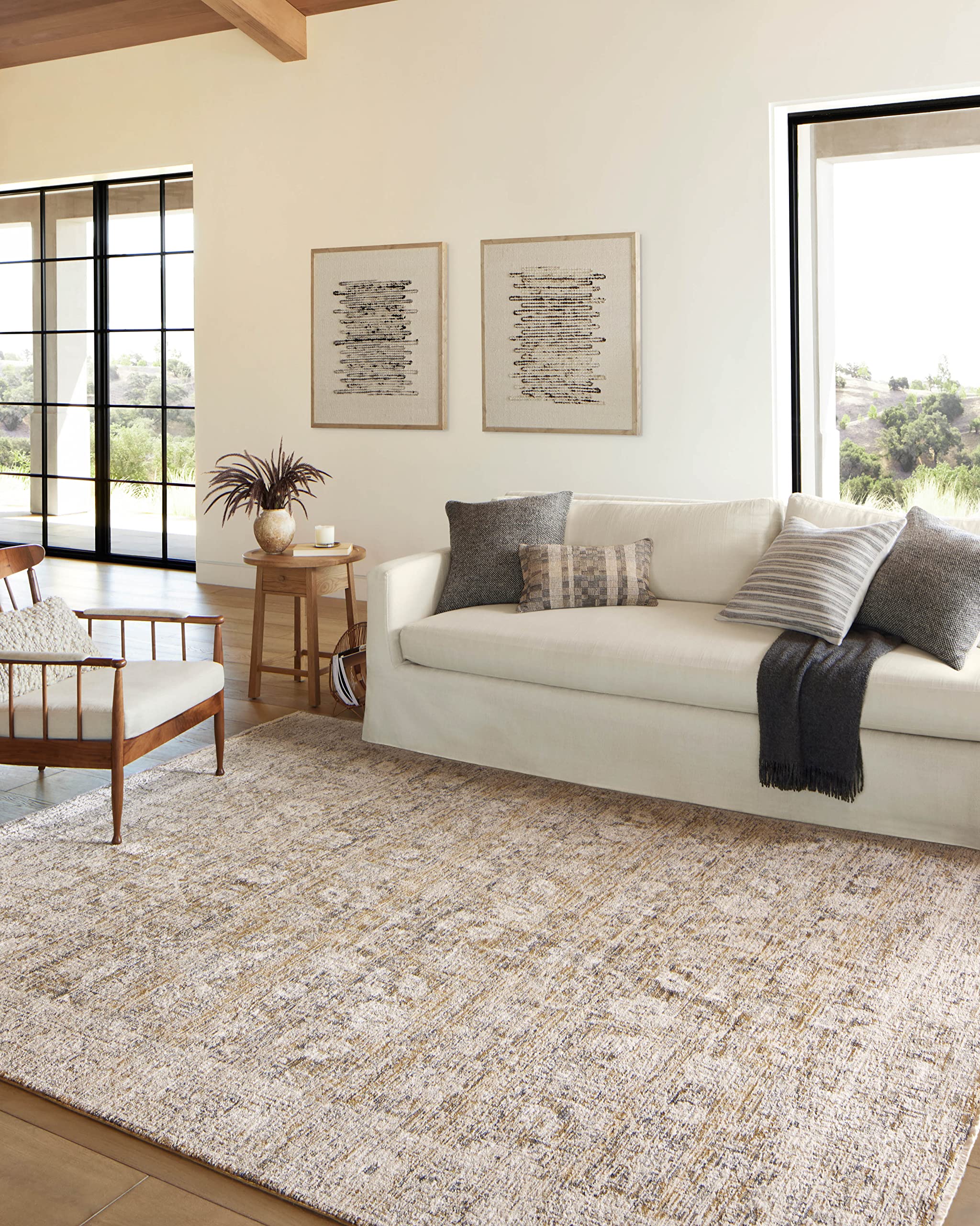 Loloi Amber Lewis Alie Collection ALE-02 Sand/Sky 5'-3'' x 7'-9'', .13'' Pile Height, Area Rug