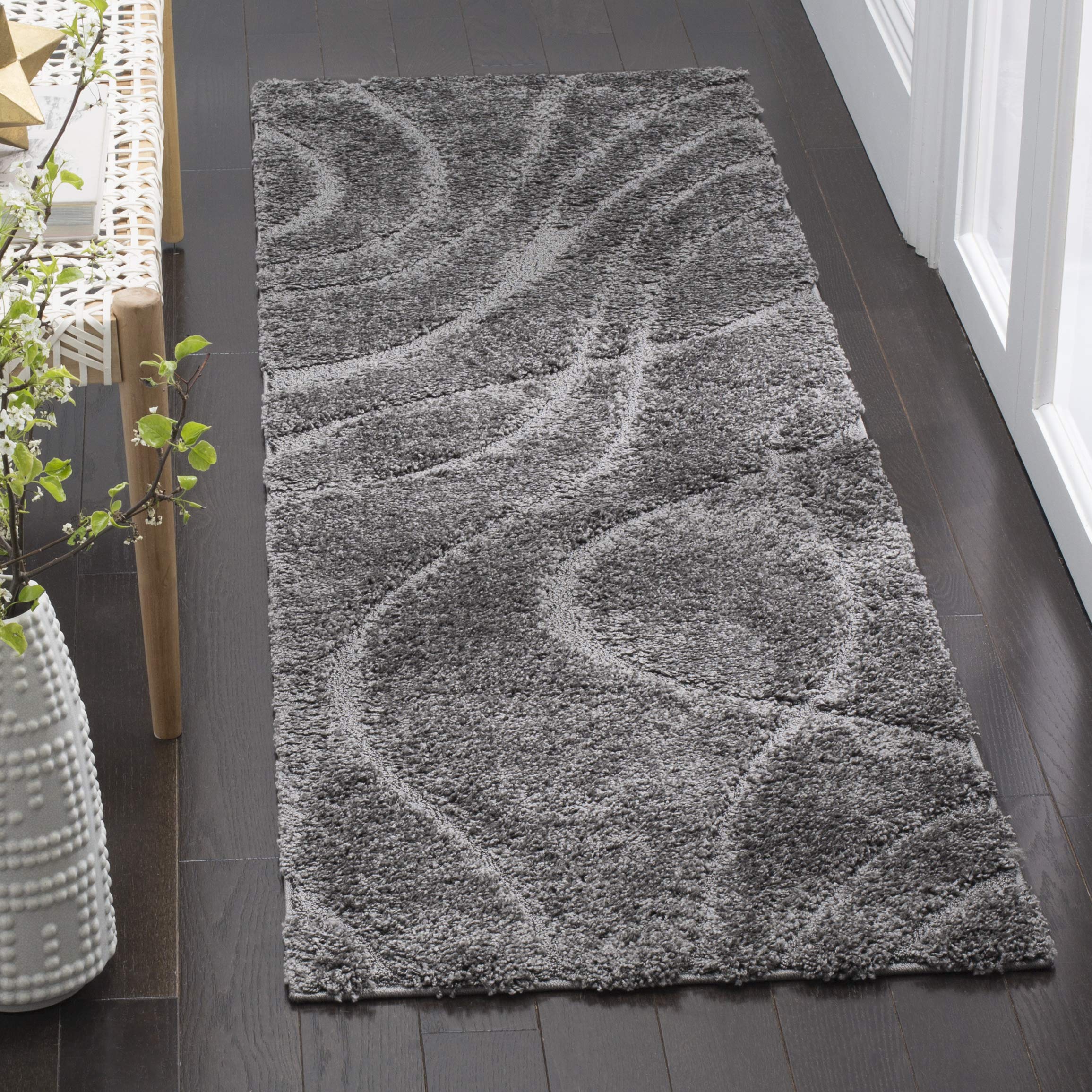SAFAVIEH Florida Shag Collection Area Rug - 5'3" x 7'6", Cream & Beige, Non-Shedding & Easy Care, 1.2-inch Thick Ideal for High Traffic Areas in Living Room, Bedroom (SG471-1113)