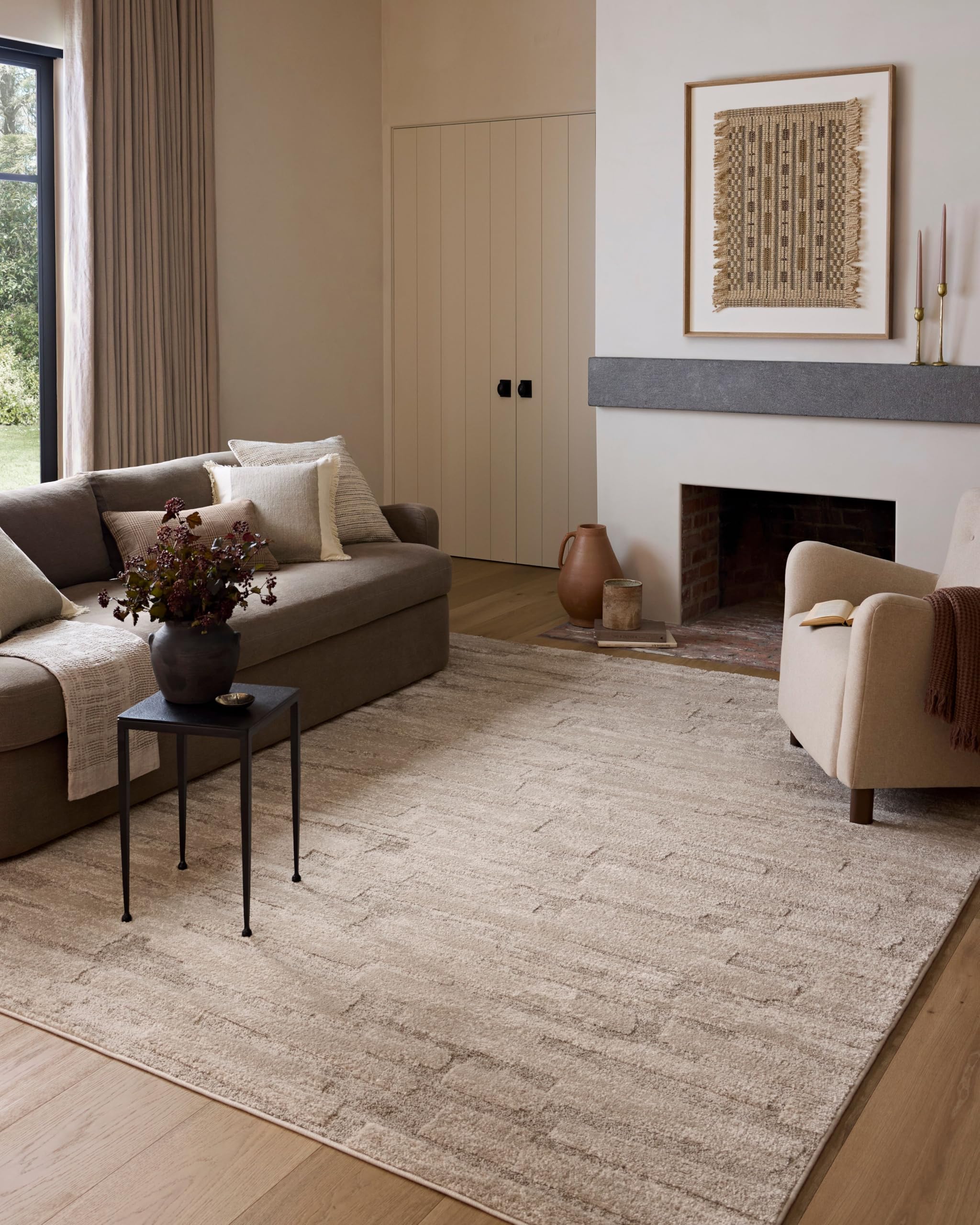Loloi Amber Lewis Monty Collection MOT-03 Ivory/Beige 6'-7" x 9'-3", .50" Pile Height, Area Rug