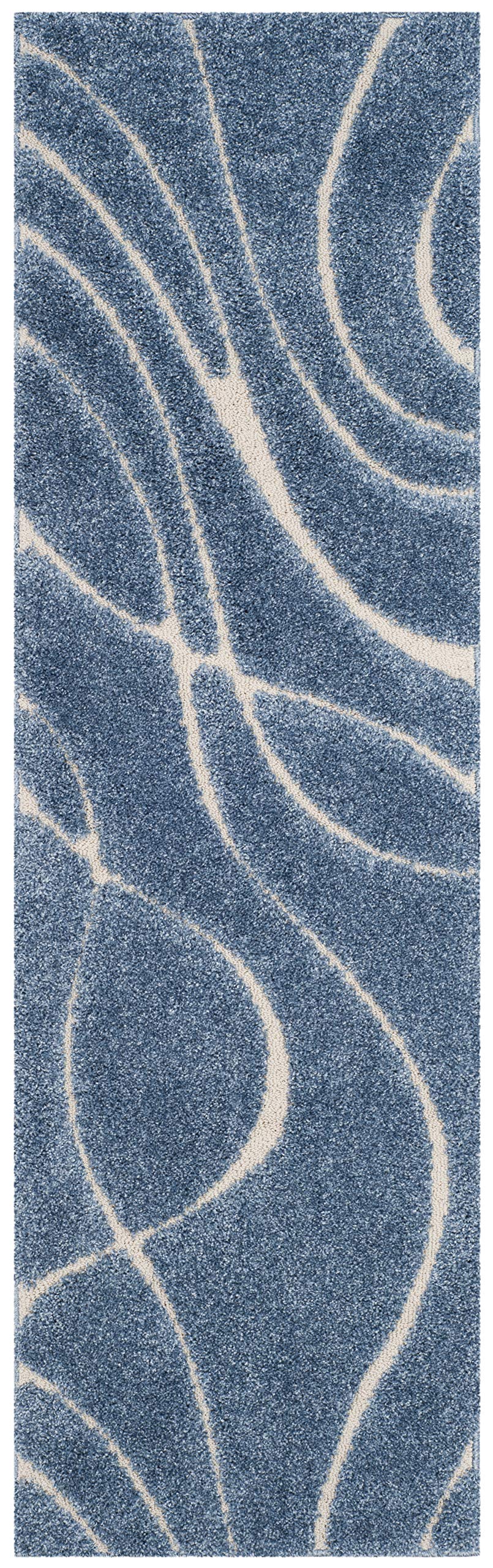 SAFAVIEH Florida Shag Collection Area Rug - 5'3" x 7'6", Cream & Beige, Non-Shedding & Easy Care, 1.2-inch Thick Ideal for High Traffic Areas in Living Room, Bedroom (SG471-1113)