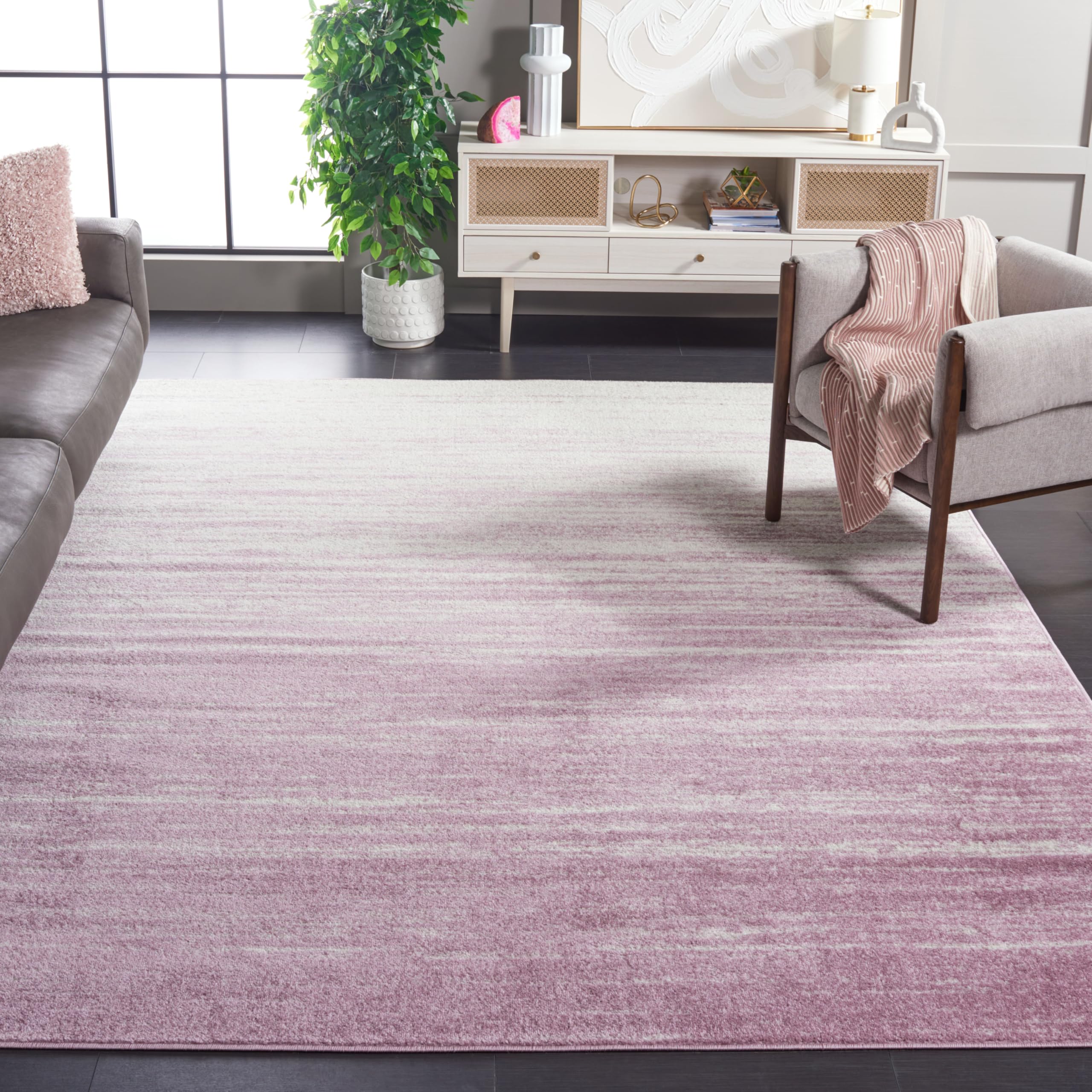 SAFAVIEH Area Rug 8x10 - Adirondack Collection - Large - Champagne & Cream, Modern Ombre Design, Non Shedding & Easy to Clean, Ideal for Living Room, Bedroom, Office, Dining Space (ADR113W)