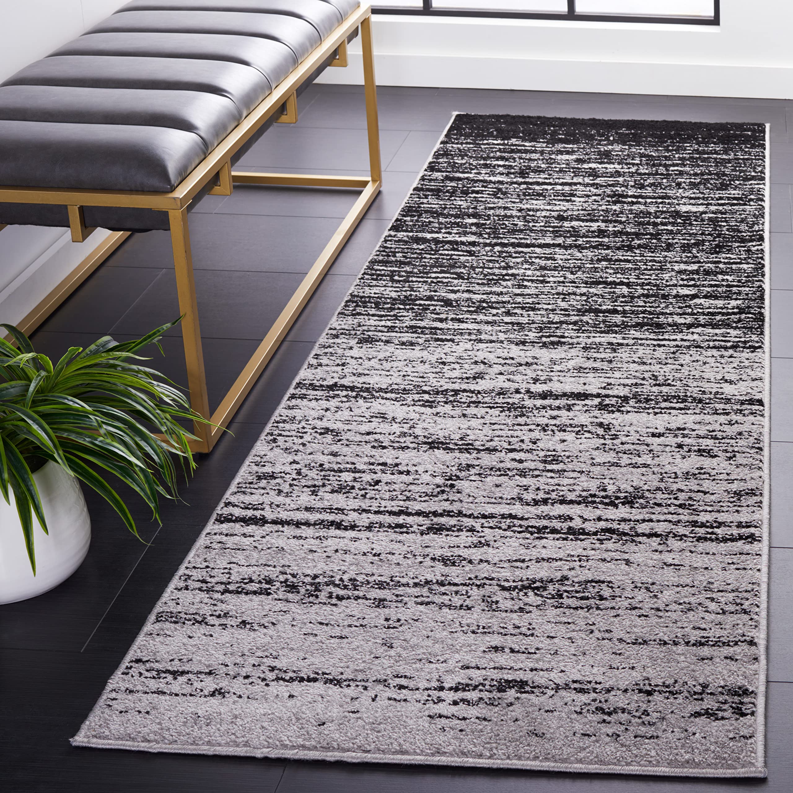 SAFAVIEH Area Rug 8x10 - Adirondack Collection - Large - Champagne & Cream, Modern Ombre Design, Non Shedding & Easy to Clean, Ideal for Living Room, Bedroom, Office, Dining Space (ADR113W)