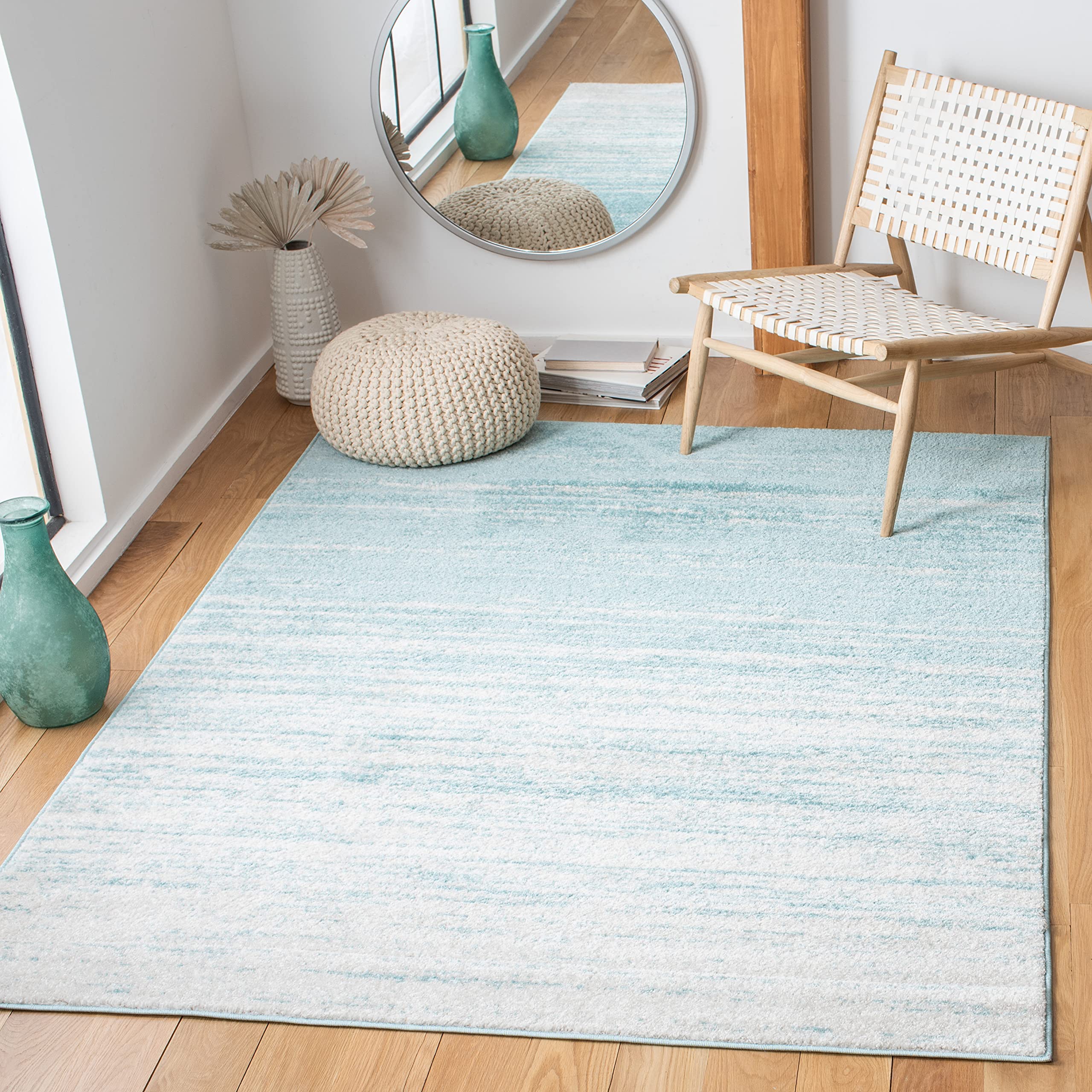 SAFAVIEH Area Rug 8x10 - Adirondack Collection - Large - Champagne & Cream, Modern Ombre Design, Non Shedding & Easy to Clean, Ideal for Living Room, Bedroom, Office, Dining Space (ADR113W)