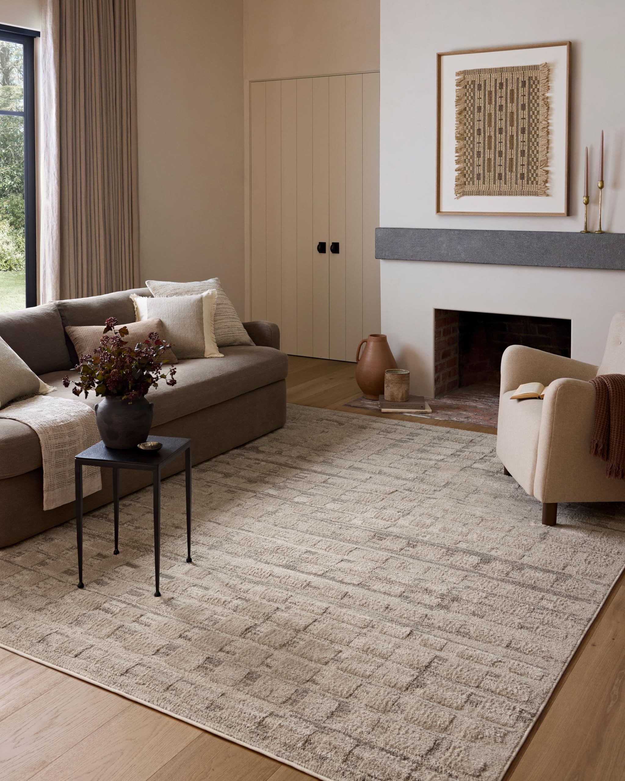 Loloi Amber Lewis Monty Collection MOT-03 Ivory/Beige 6'-7" x 9'-3", .50" Pile Height, Area Rug