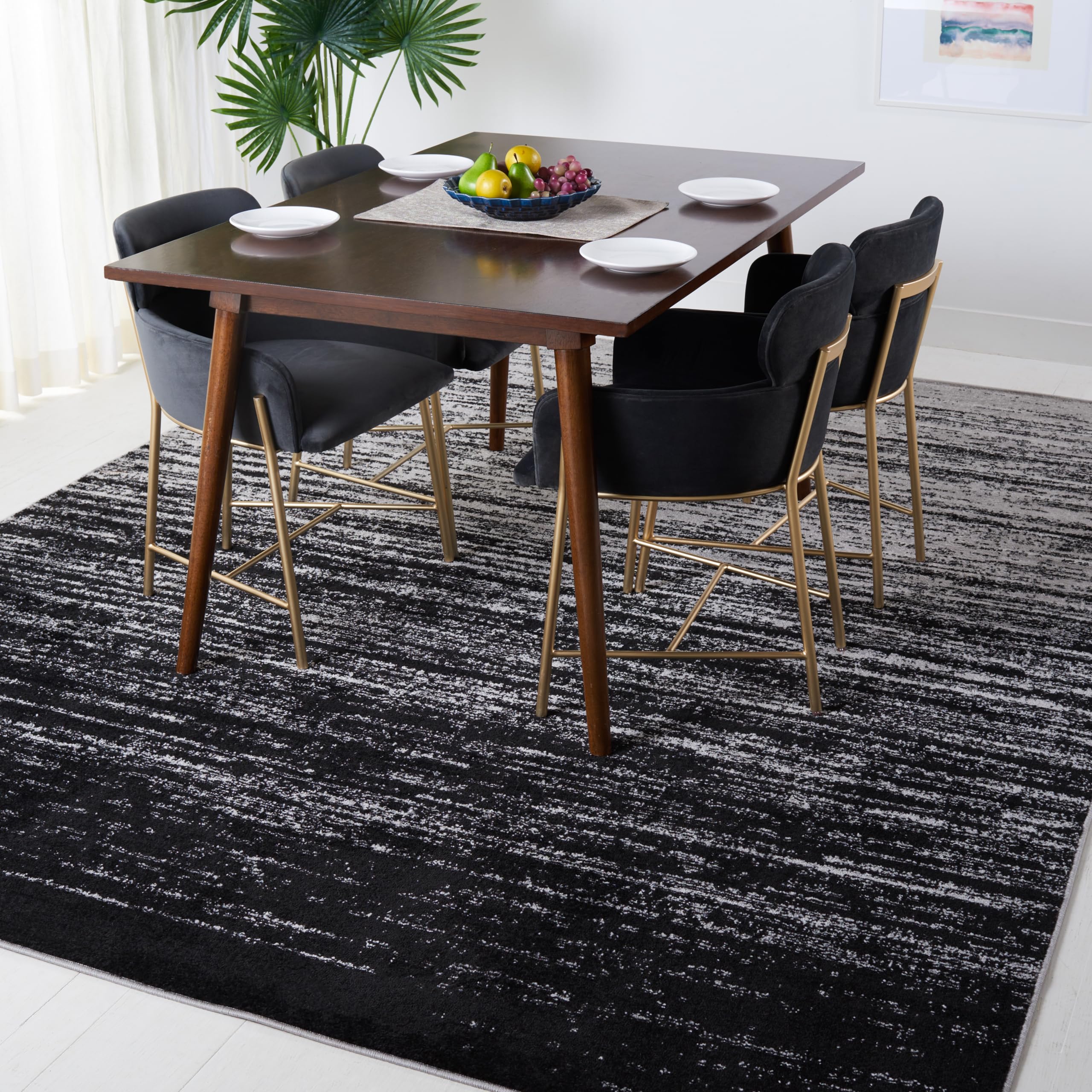 SAFAVIEH Area Rug 8x10 - Adirondack Collection - Large - Champagne & Cream, Modern Ombre Design, Non Shedding & Easy to Clean, Ideal for Living Room, Bedroom, Office, Dining Space (ADR113W)