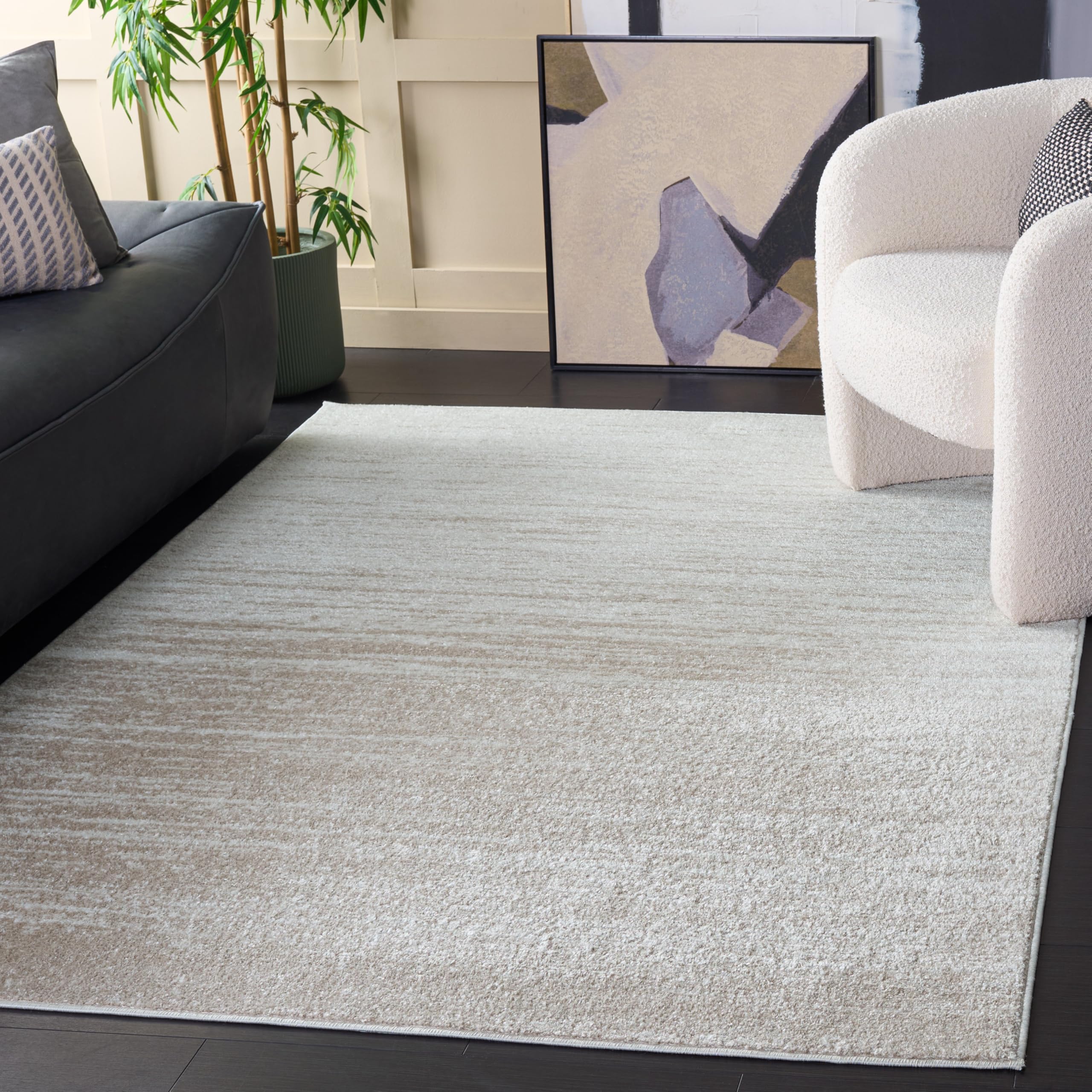 SAFAVIEH Area Rug 8x10 - Adirondack Collection - Large - Champagne & Cream, Modern Ombre Design, Non Shedding & Easy to Clean, Ideal for Living Room, Bedroom, Office, Dining Space (ADR113W)