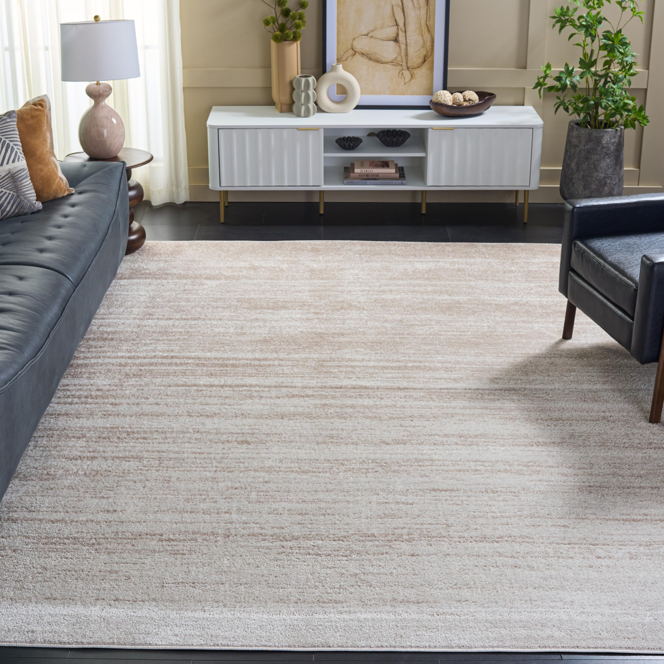 SAFAVIEH Area Rug 8x10 - Adirondack Collection - Large - Champagne & Cream, Modern Ombre Design, Non Shedding & Easy to Clean, Ideal for Living Room, Bedroom, Office, Dining Space (ADR113W)