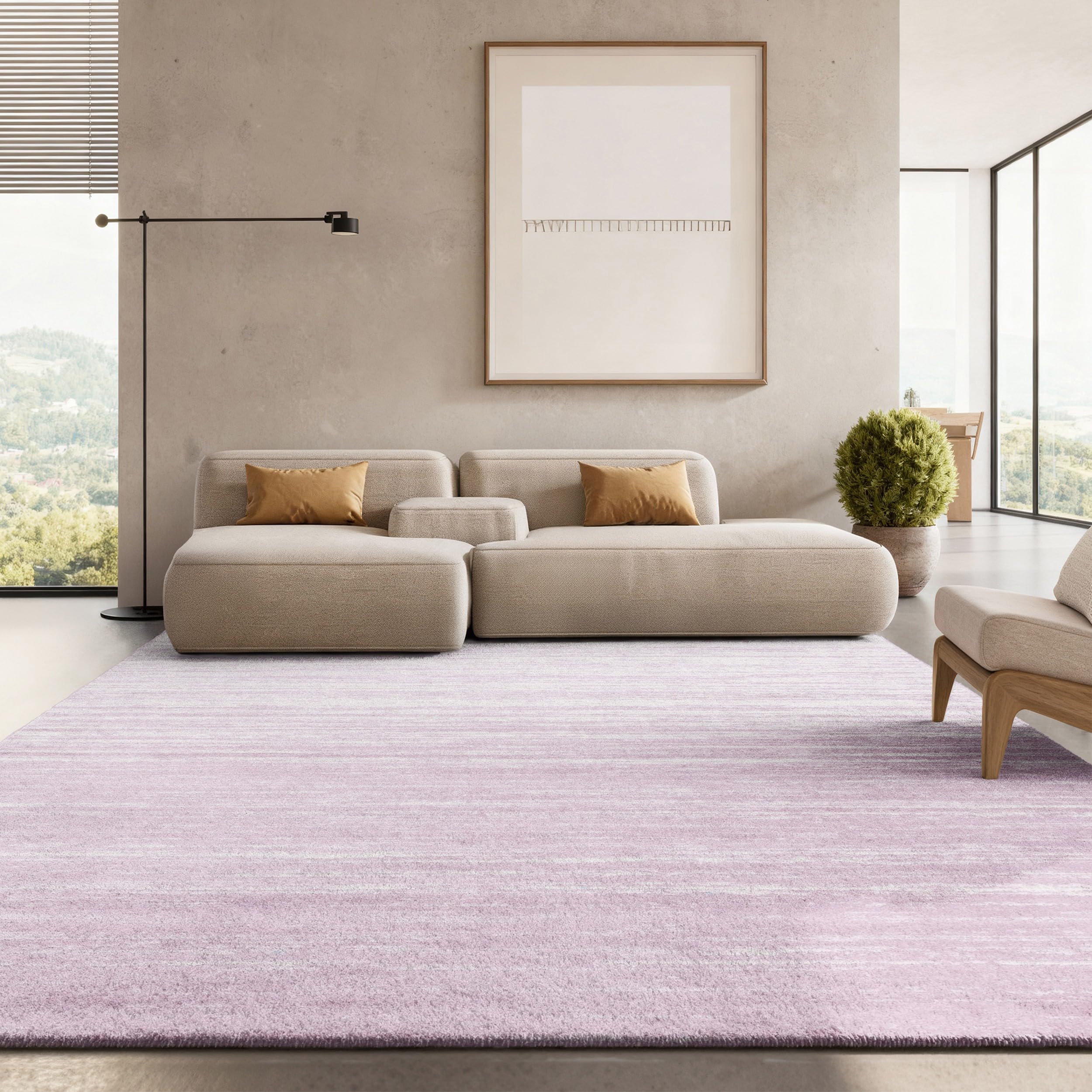 SAFAVIEH Area Rug 8x10 - Adirondack Collection - Large - Champagne & Cream, Modern Ombre Design, Non Shedding & Easy to Clean, Ideal for Living Room, Bedroom, Office, Dining Space (ADR113W)