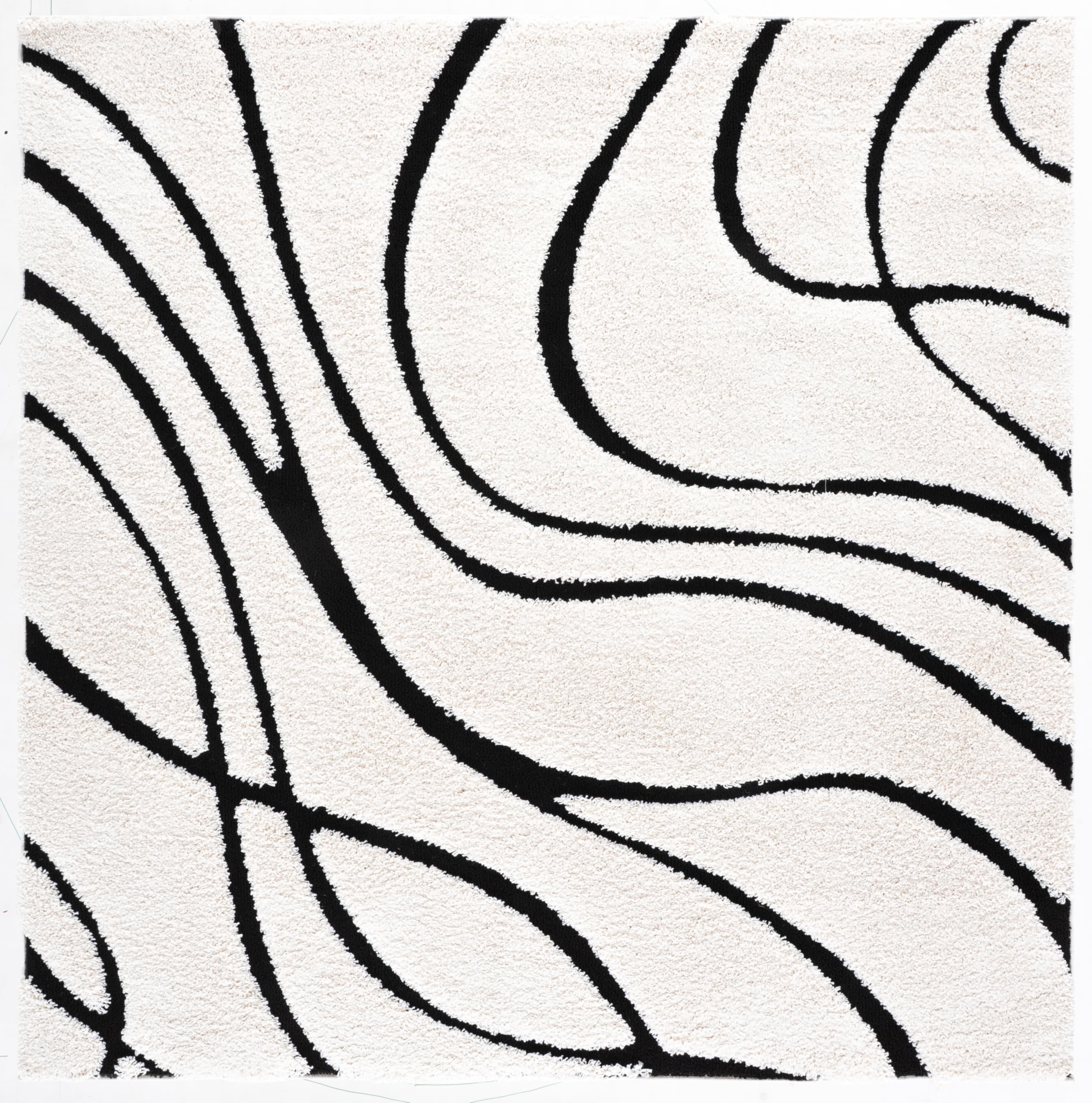 SAFAVIEH Florida Shag Collection Area Rug - 5'3" x 7'6", Cream & Beige, Non-Shedding & Easy Care, 1.2-inch Thick Ideal for High Traffic Areas in Living Room, Bedroom (SG471-1113)