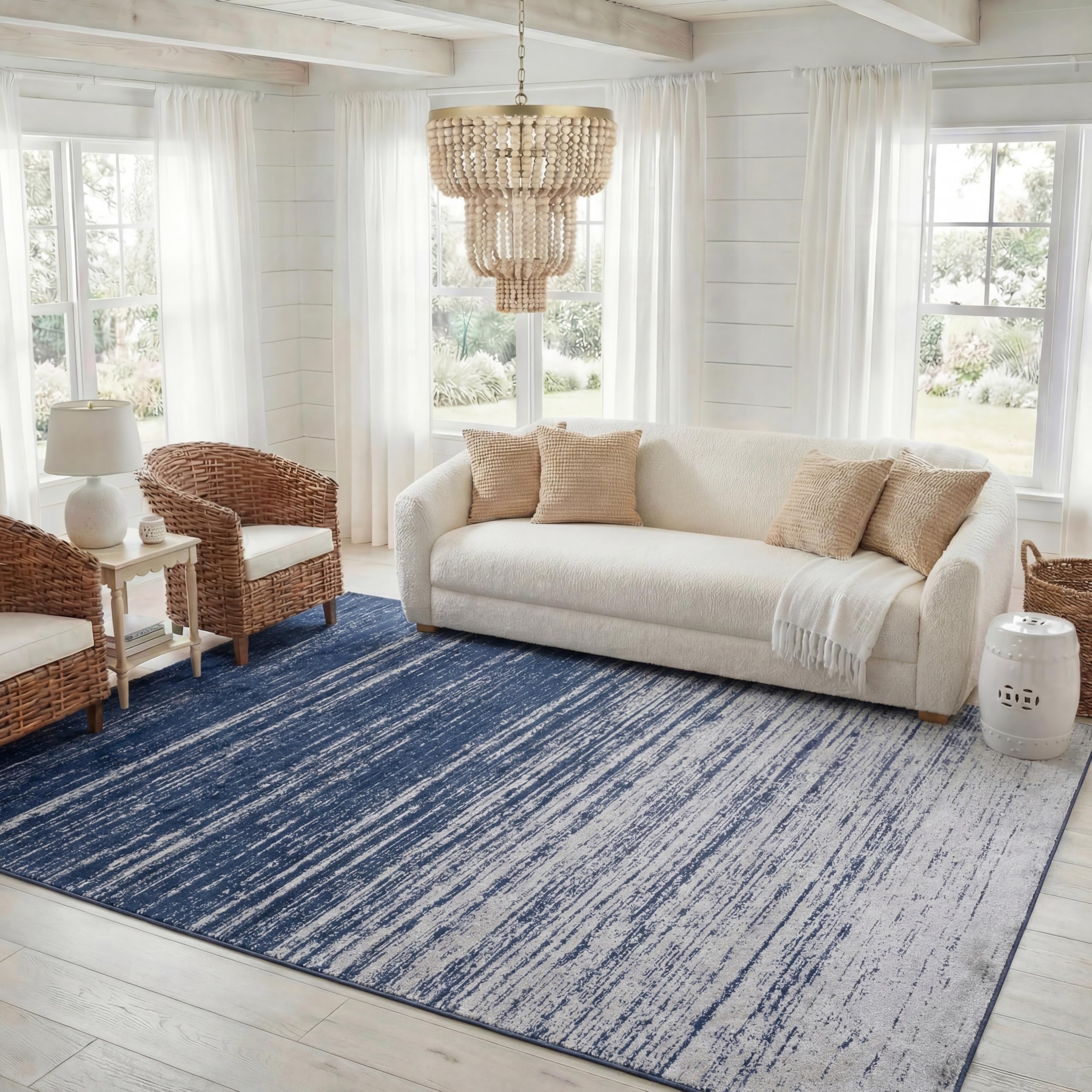 SAFAVIEH Area Rug 8x10 - Adirondack Collection - Large - Champagne & Cream, Modern Ombre Design, Non Shedding & Easy to Clean, Ideal for Living Room, Bedroom, Office, Dining Space (ADR113W)