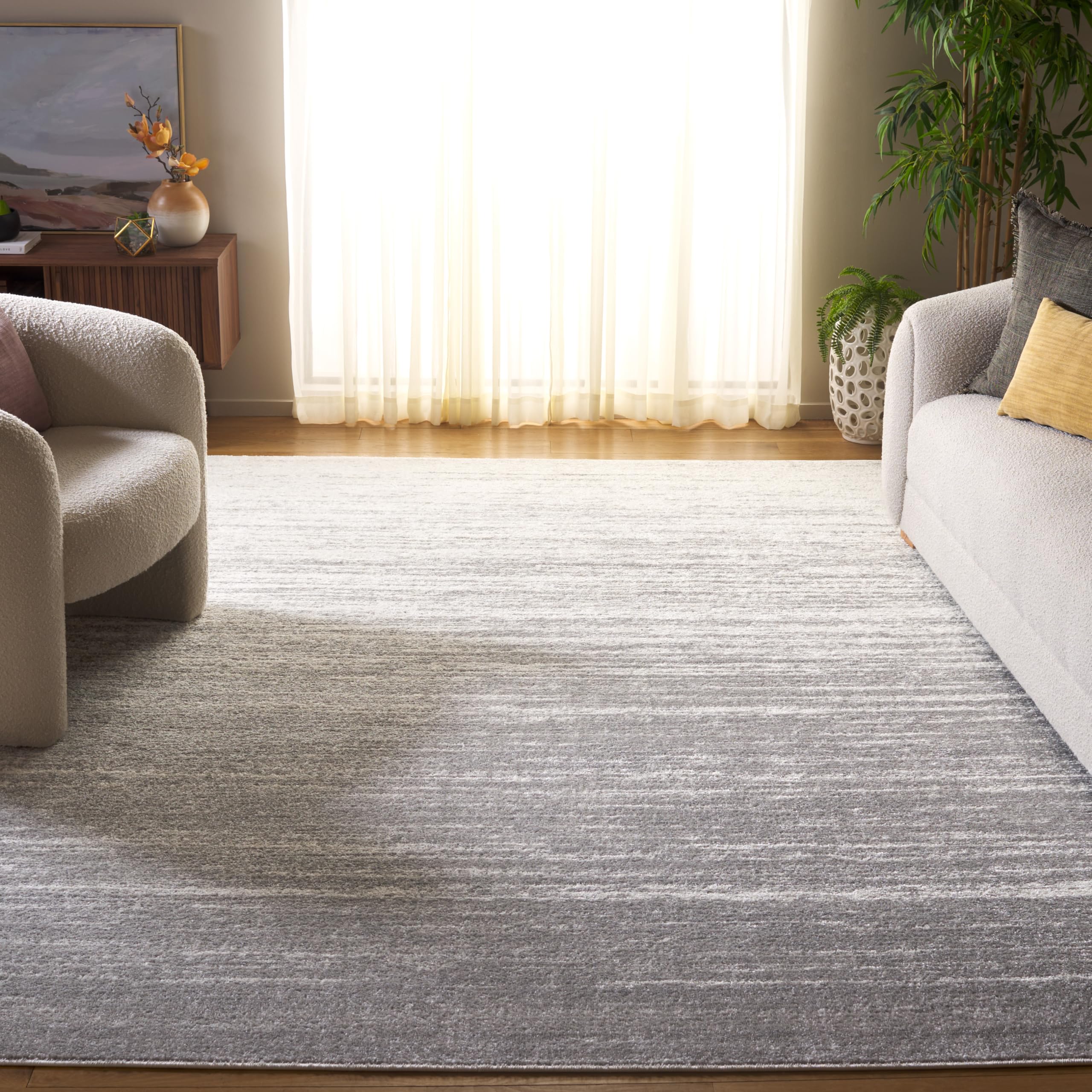 SAFAVIEH Area Rug 8x10 - Adirondack Collection - Large - Champagne & Cream, Modern Ombre Design, Non Shedding & Easy to Clean, Ideal for Living Room, Bedroom, Office, Dining Space (ADR113W)