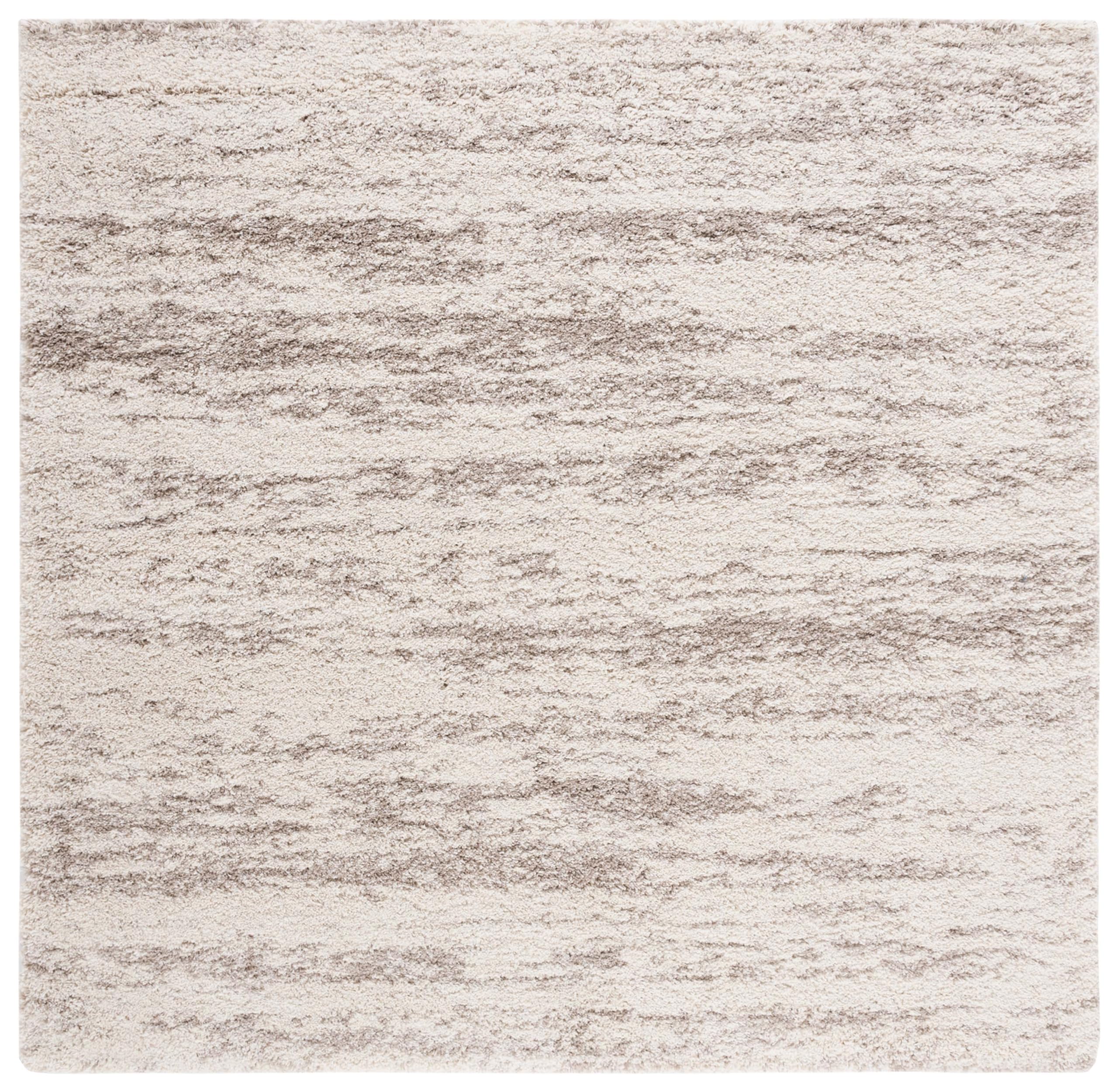 SAFAVIEH Hudson Shag Collection Area Rug - 6' x 9', Ivory & Beige, Modern Design, Non-Shedding & Easy Care, 2-inch Thick Ideal for High Traffic Areas in Living Room, Bedroom (SGH206B)