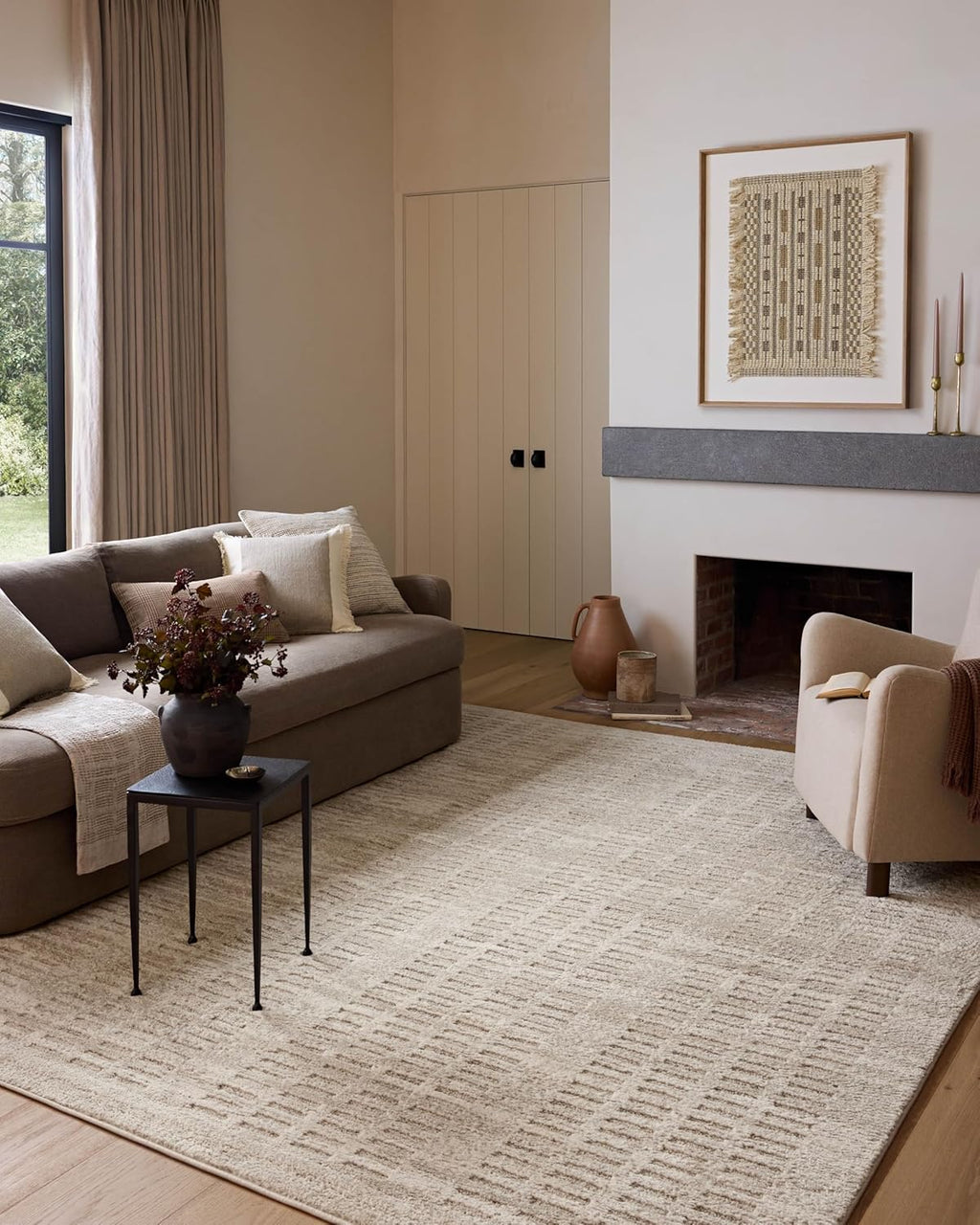 Loloi Amber Lewis Monty Collection MOT-03 Ivory/Beige 6'-7" x 9'-3", .50" Pile Height, Area Rug