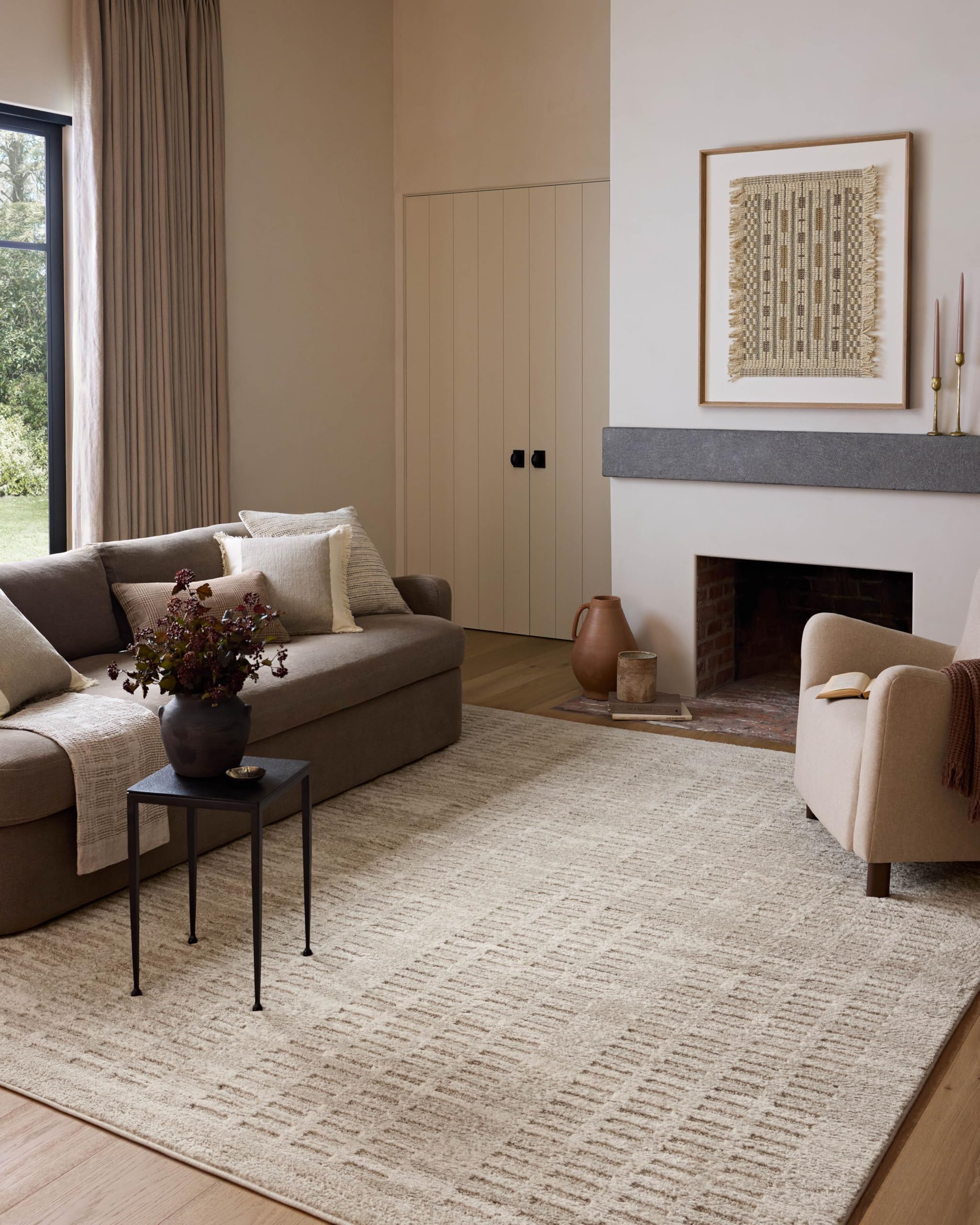 Loloi Amber Lewis Monty Collection MOT-03 Ivory/Beige 6'-7" x 9'-3", .50" Pile Height, Area Rug