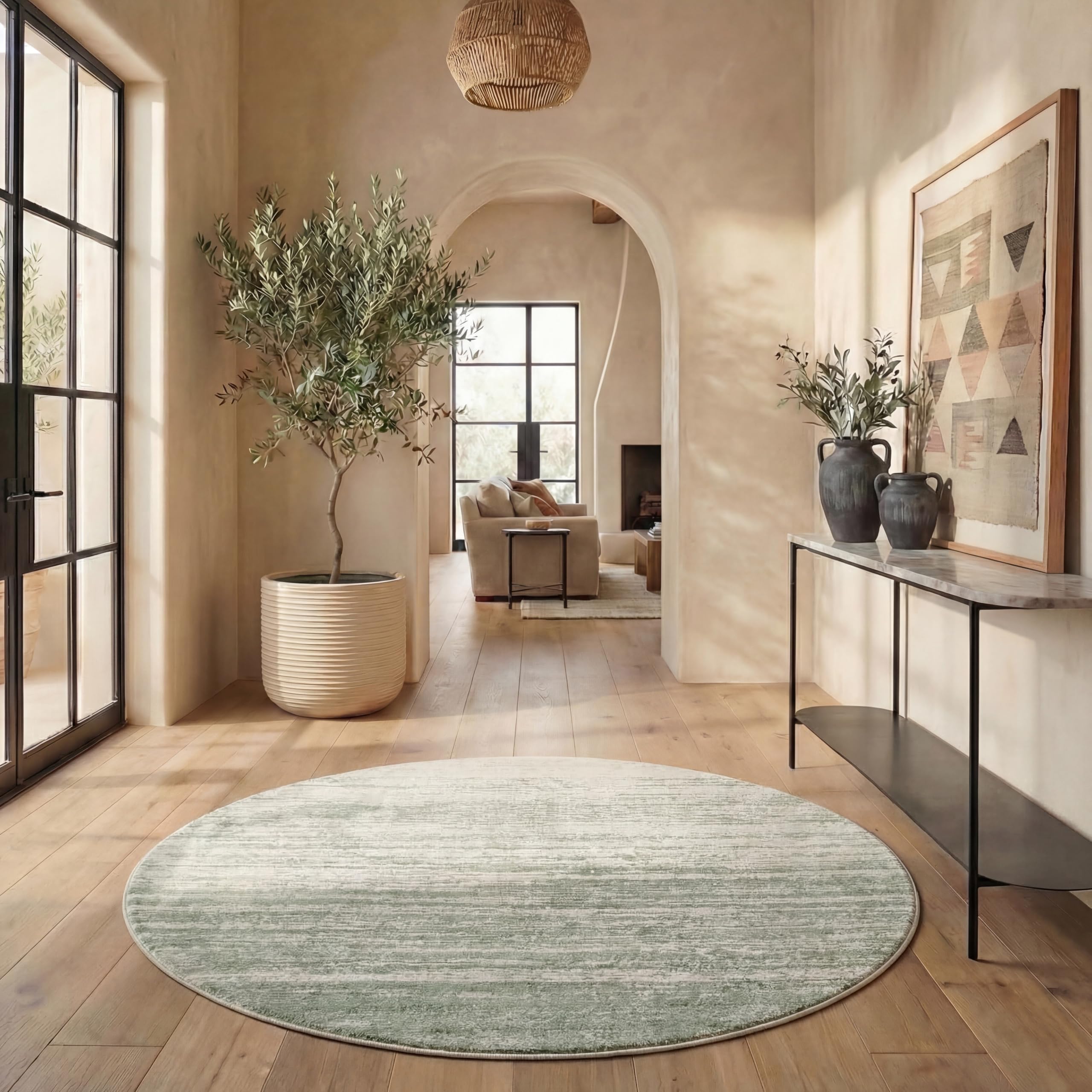 SAFAVIEH Area Rug 8x10 - Adirondack Collection - Large - Champagne & Cream, Modern Ombre Design, Non Shedding & Easy to Clean, Ideal for Living Room, Bedroom, Office, Dining Space (ADR113W)
