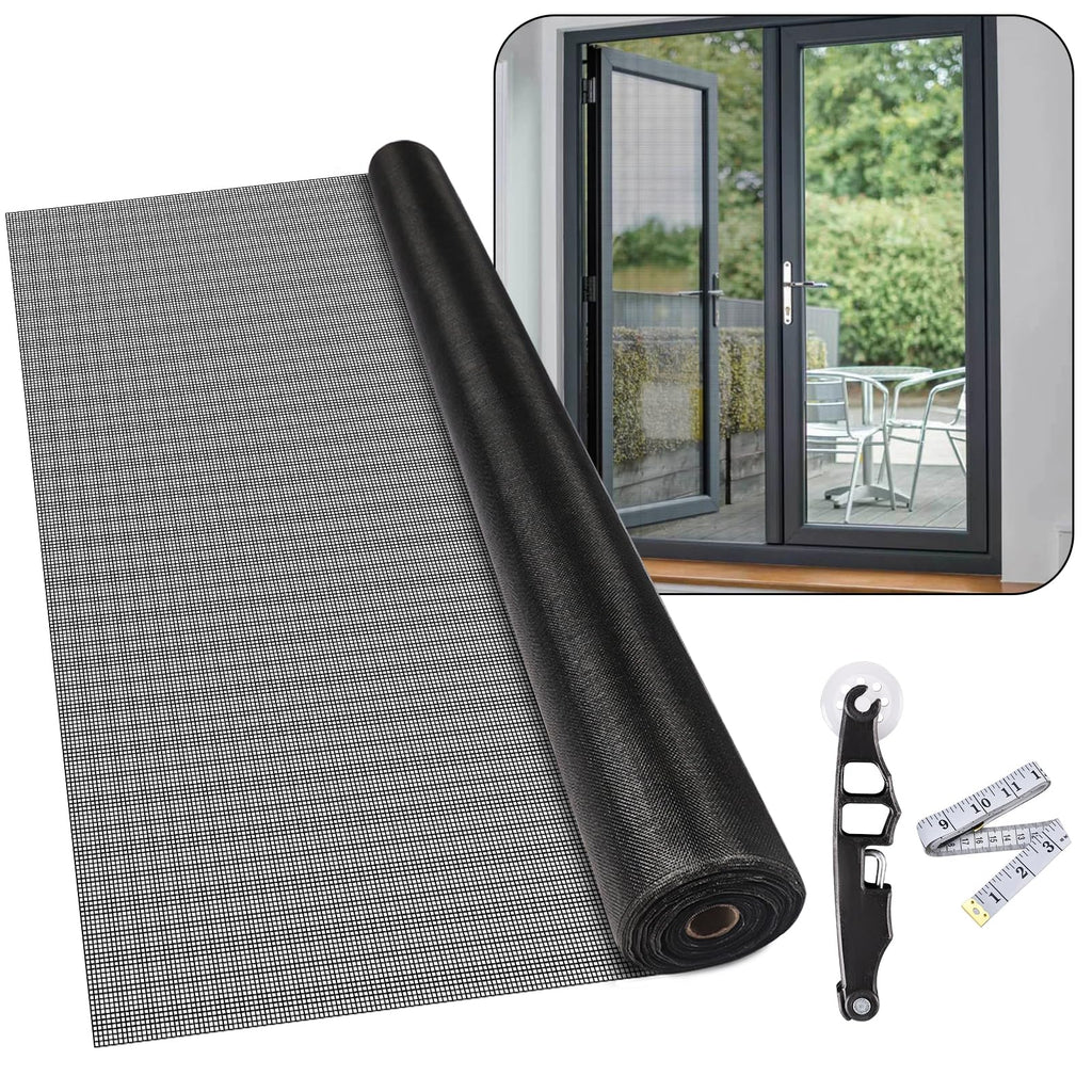 36Inch x 100Feet Window Screen Mesh Roll and Durable Screen Door Replacement, Window Mesh Screen Roll for Windows (Black)