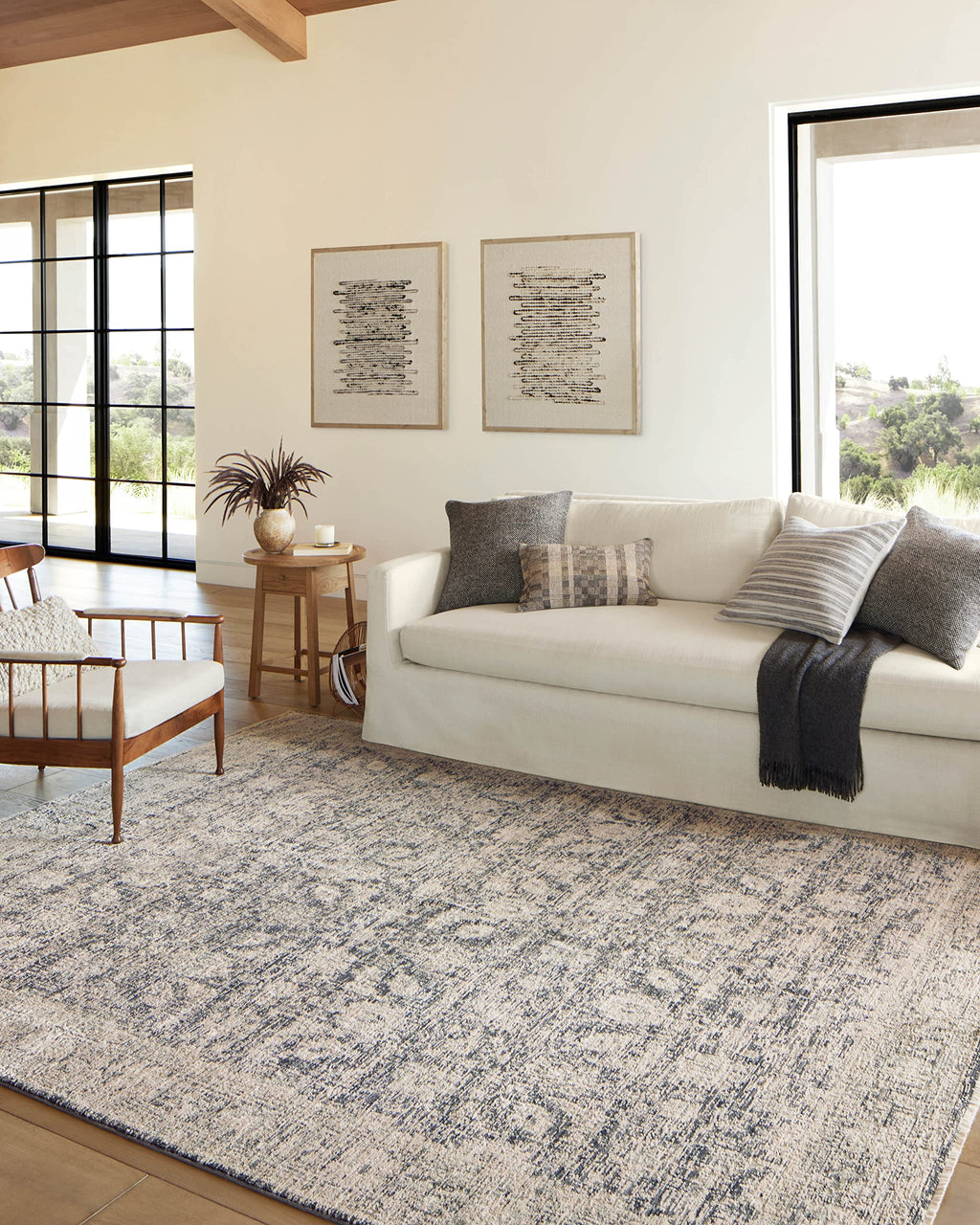 Loloi Amber Lewis Alie Collection ALE-02 Sand/Sky 5'-3'' x 7'-9'', .13'' Pile Height, Area Rug