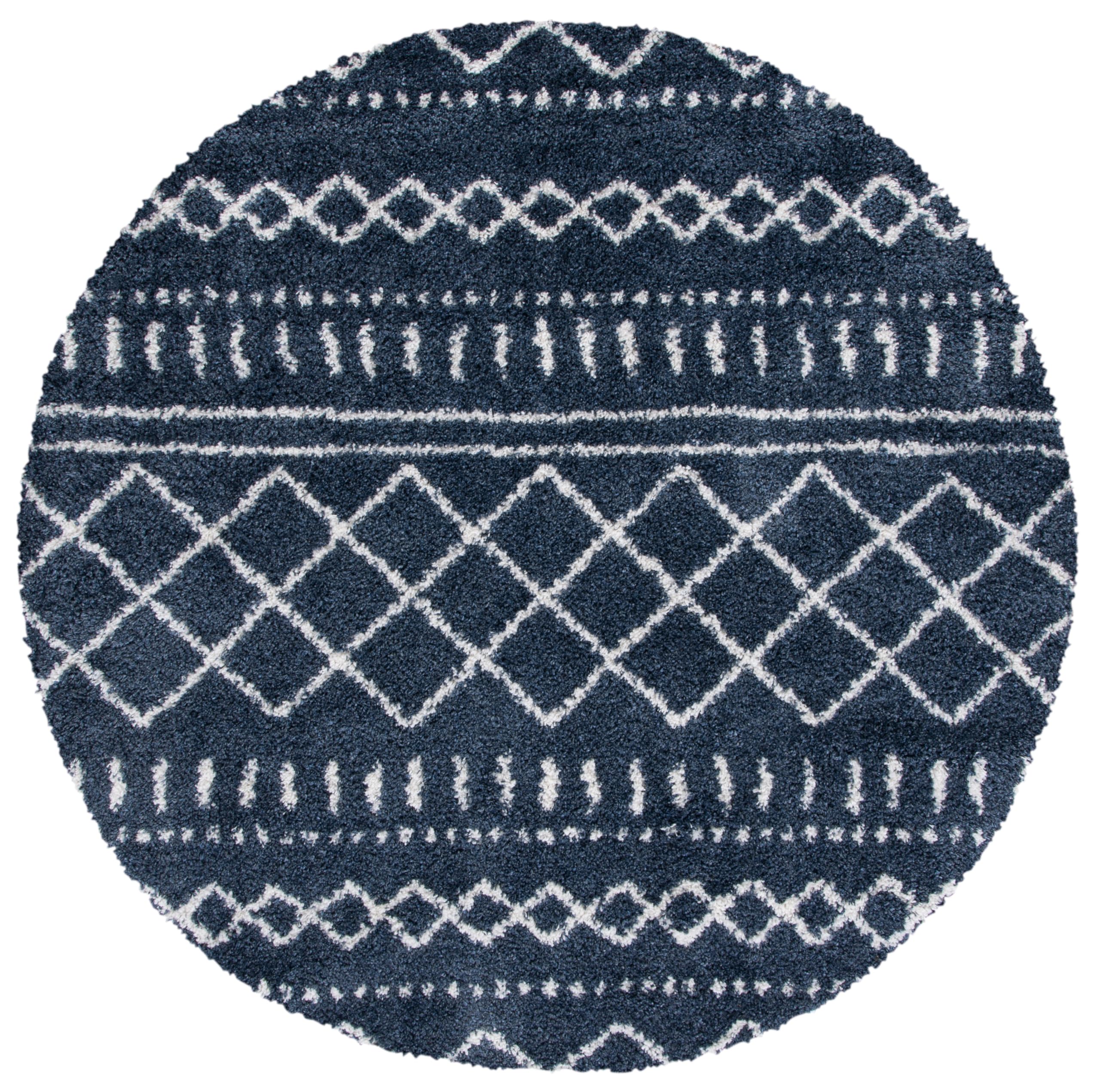SAFAVIEH Arizona Shag Collection Area Rug - 6'7" x 9'2", Ivory & Beige, Moroccan Boho Design, Non-Shedding & Easy to Clean, Ideal for Living Room, Bedroom, Dining Space (ASG741A)