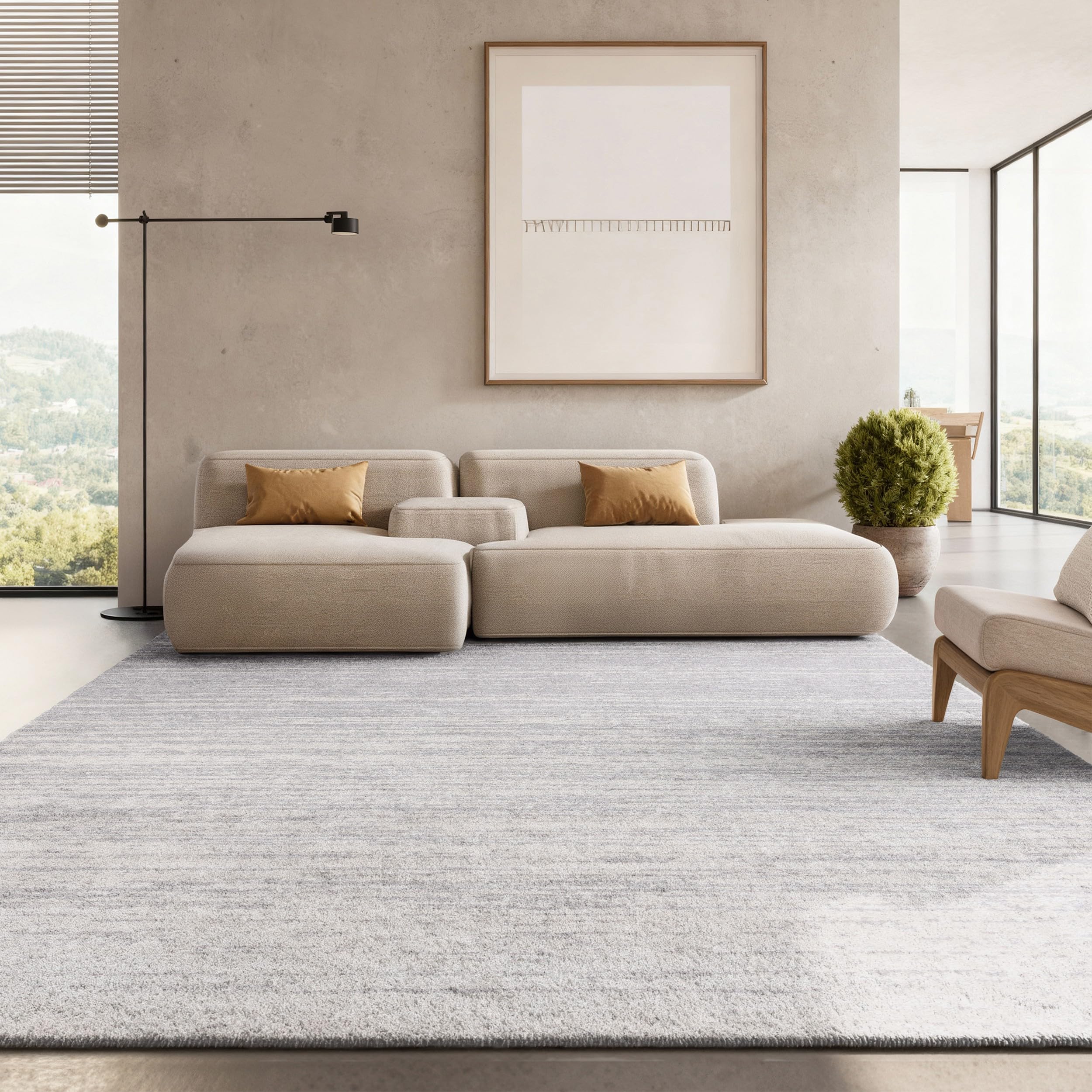 SAFAVIEH Area Rug 8x10 - Adirondack Collection - Large - Champagne & Cream, Modern Ombre Design, Non Shedding & Easy to Clean, Ideal for Living Room, Bedroom, Office, Dining Space (ADR113W)